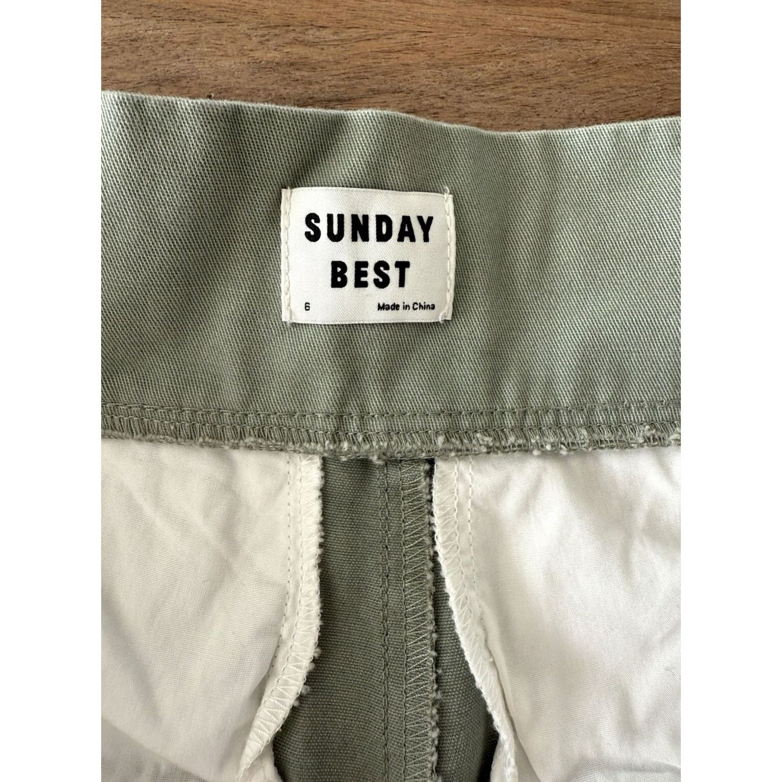 Vintage Sunday Best Cargo Pants Womens Size 6 Sage Green Belted Twill Cotton High Rise Regular Tapered 90s Bohemian City Grunge Hip Hop Y2K Style pants Size 28" / US 6 / IT 42 - 3 Thumbnail