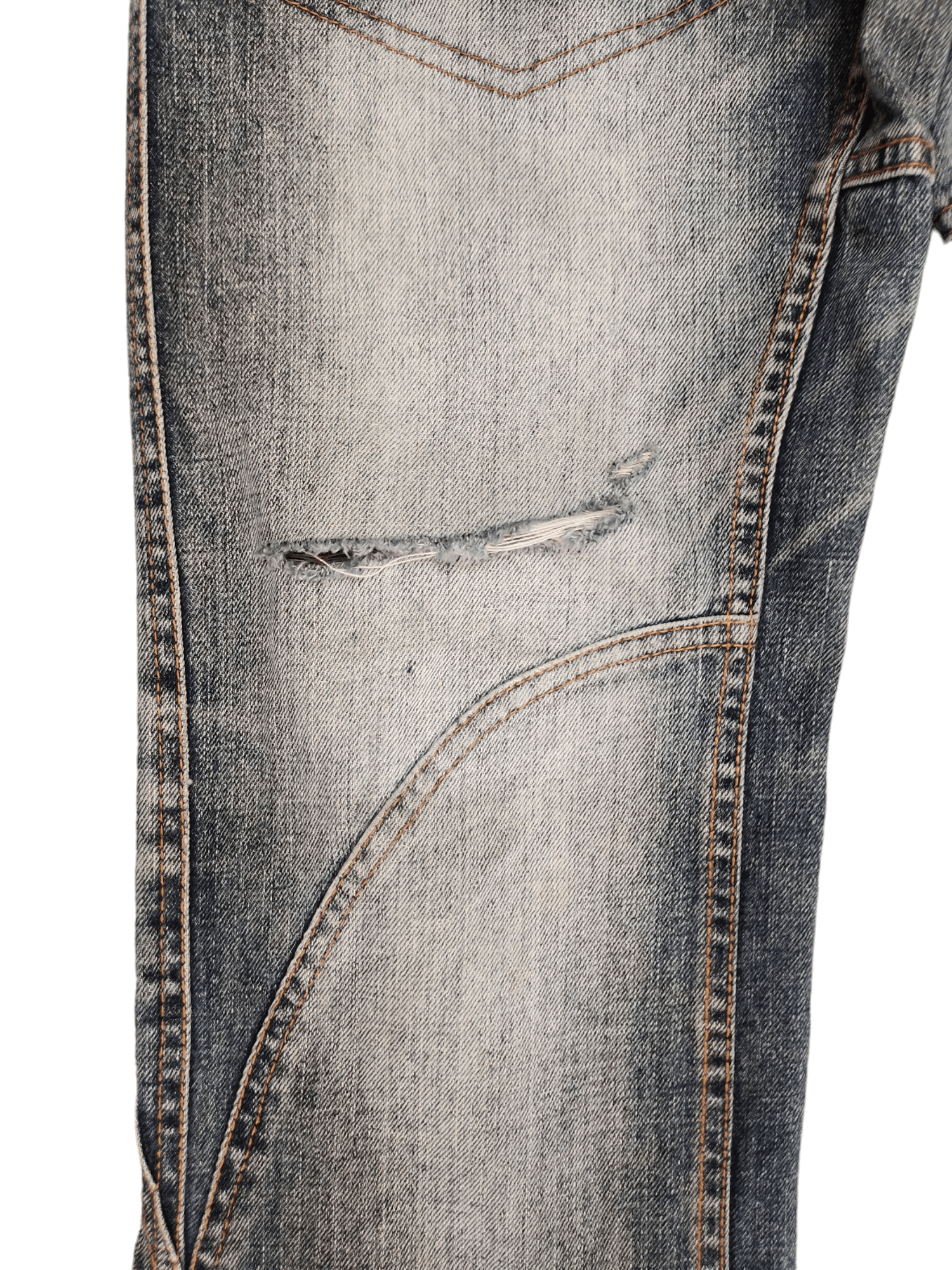 Comme des Garcons × Undercover Made In Heaven Distress Spiral Cut Denim Jean Y2k Streetwear Size US 33 - 8 Thumbnail