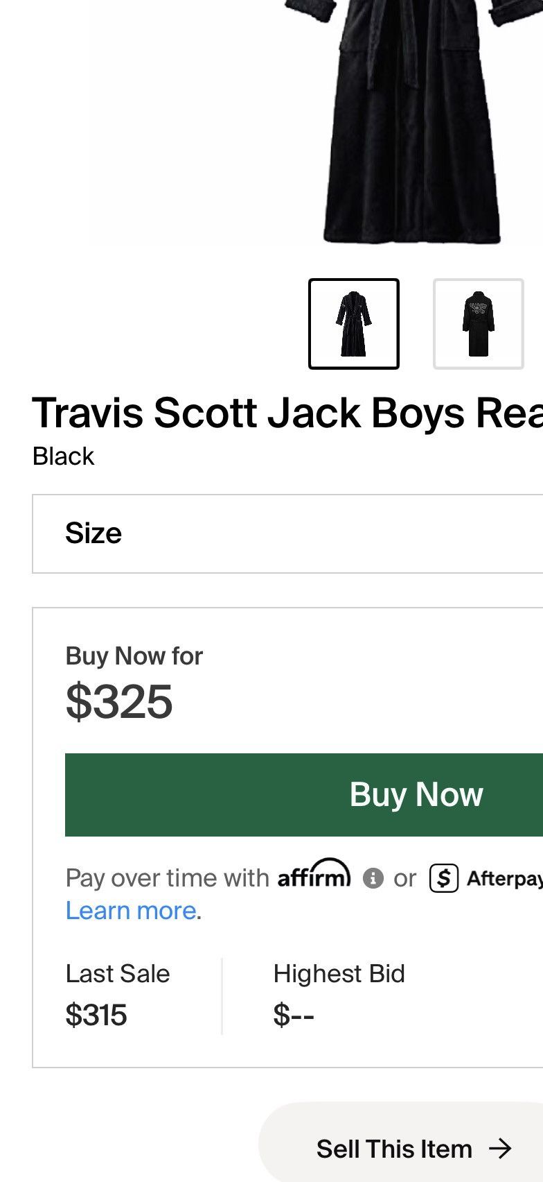 Travis Scott TRAVIS SCOTT JACKBOYS ROBE Size US M / EU 48-50 / 2 - 8 Thumbnail