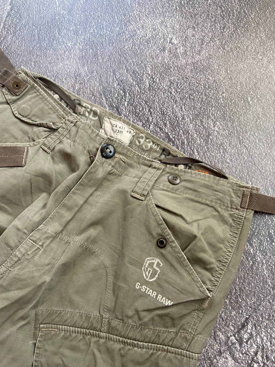 G-Star Vintage G Star Raw Y2K distressed cargo pants Size US 33 - 4 Thumbnail