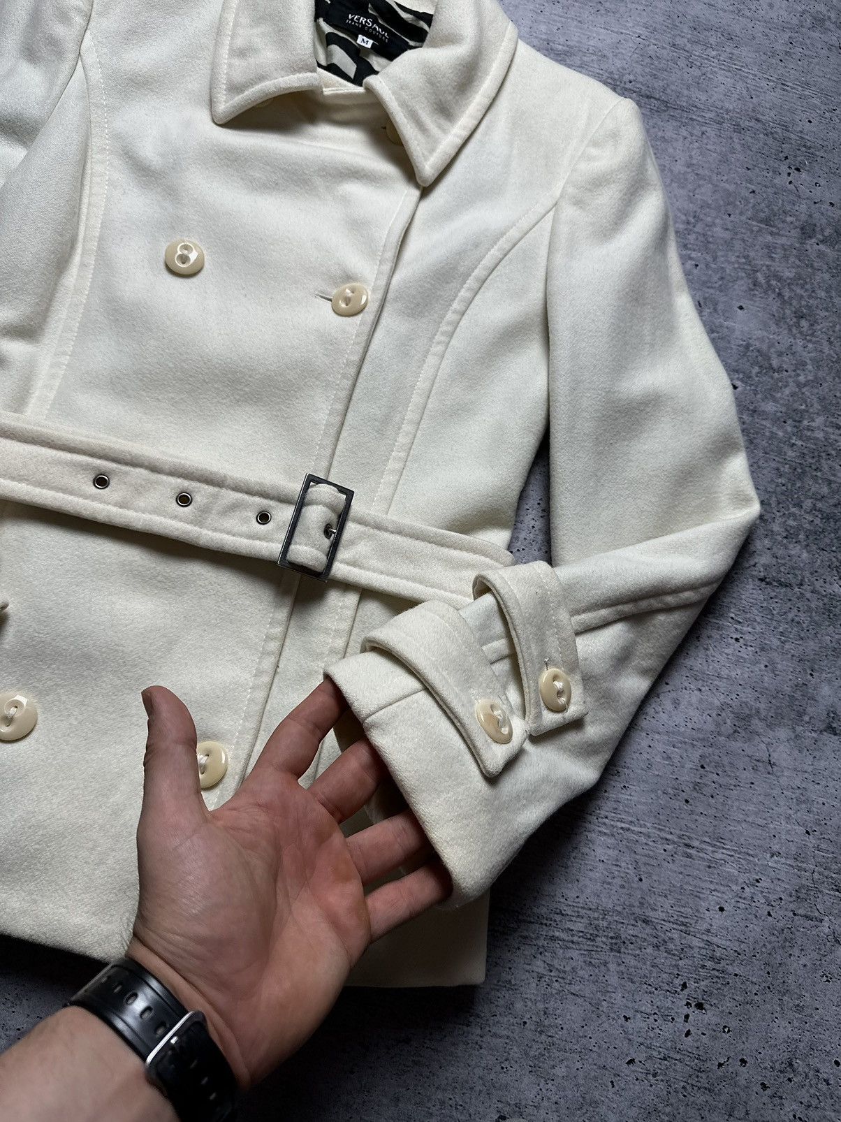 Versace Jeans Couture Vintage 90s Versace Jeans Couture Wool Coat Jacket Size M / US 6-8 / IT 42-44 - 5 Thumbnail