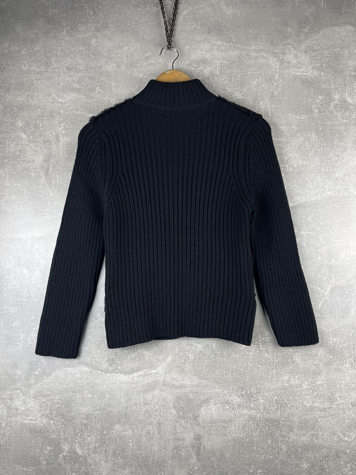 Moncler Moncler Rare 00s Wool Knit Jacket Pony Hair Panel Black Tag Size M / US 6-8 / IT 42-44 - 5 Thumbnail