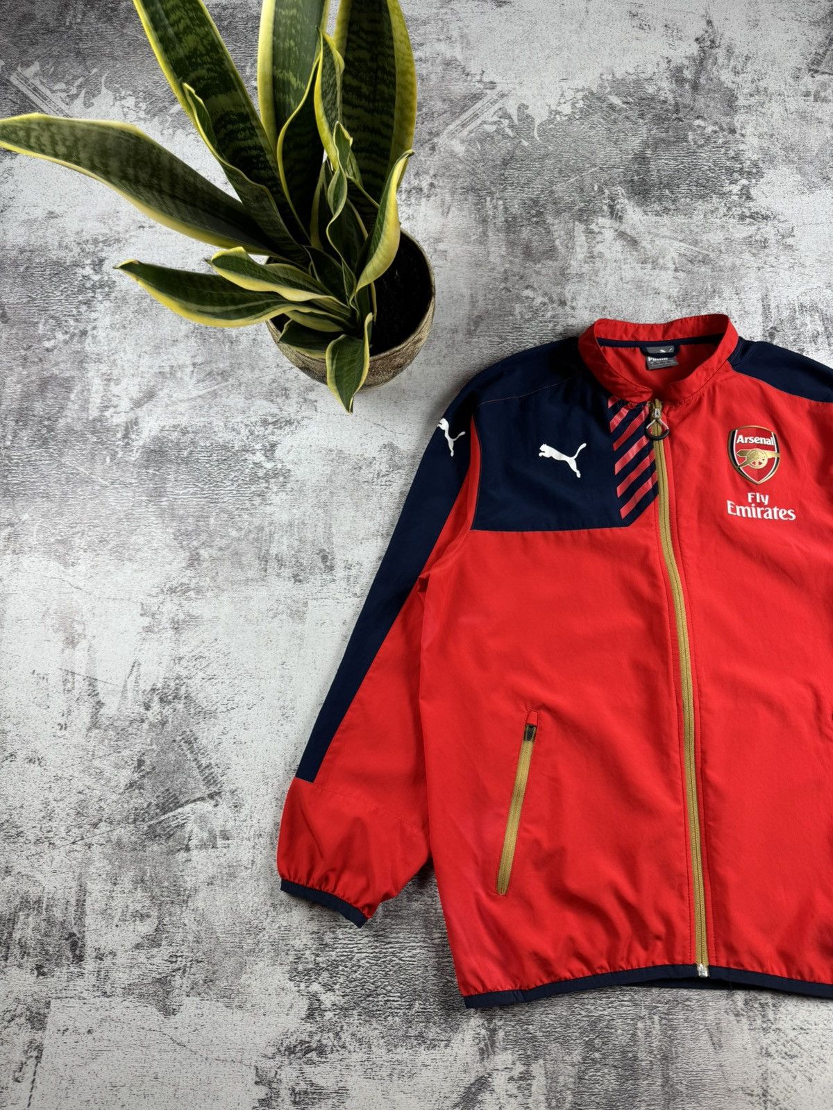 Puma Arsenal 2015/2016 Vintage Football Soccer Training Light Jacket Windbreaker Size US L / EU 52-54 / 3 - 2 Thumbnail