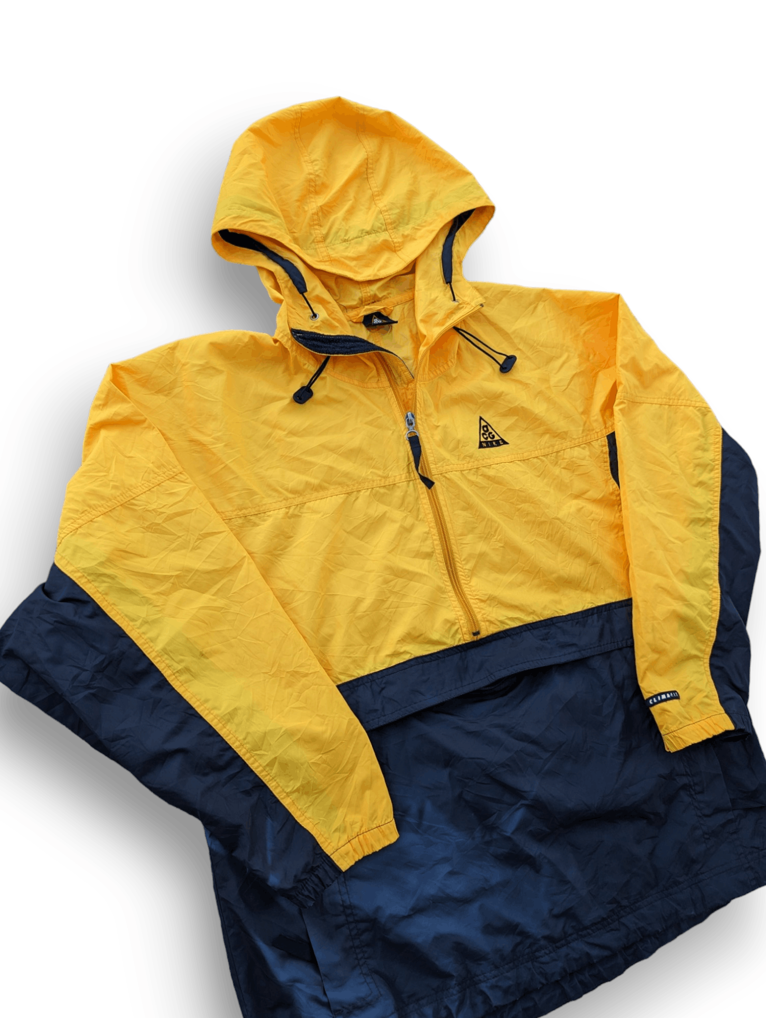 image of Vintage Nike Acg Anorak Two Tone Hooded Jacket in Black Yellow, Men's (Size Large)