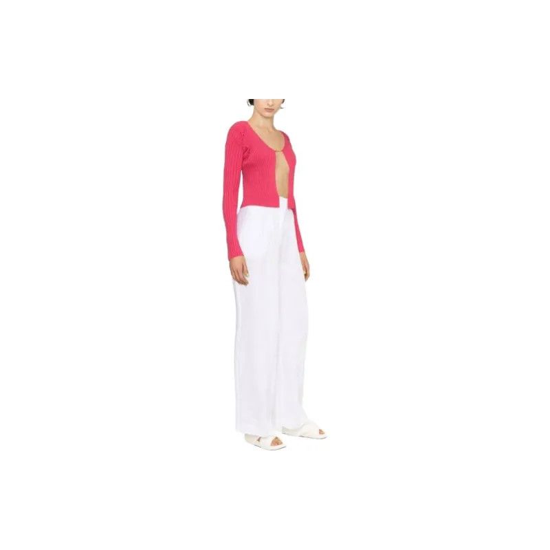 Jacquemus o1mle0325 La Maille Pralu Longue Cardigan in Pink Size M / US 6-8 / IT 42-44 - 4 Thumbnail