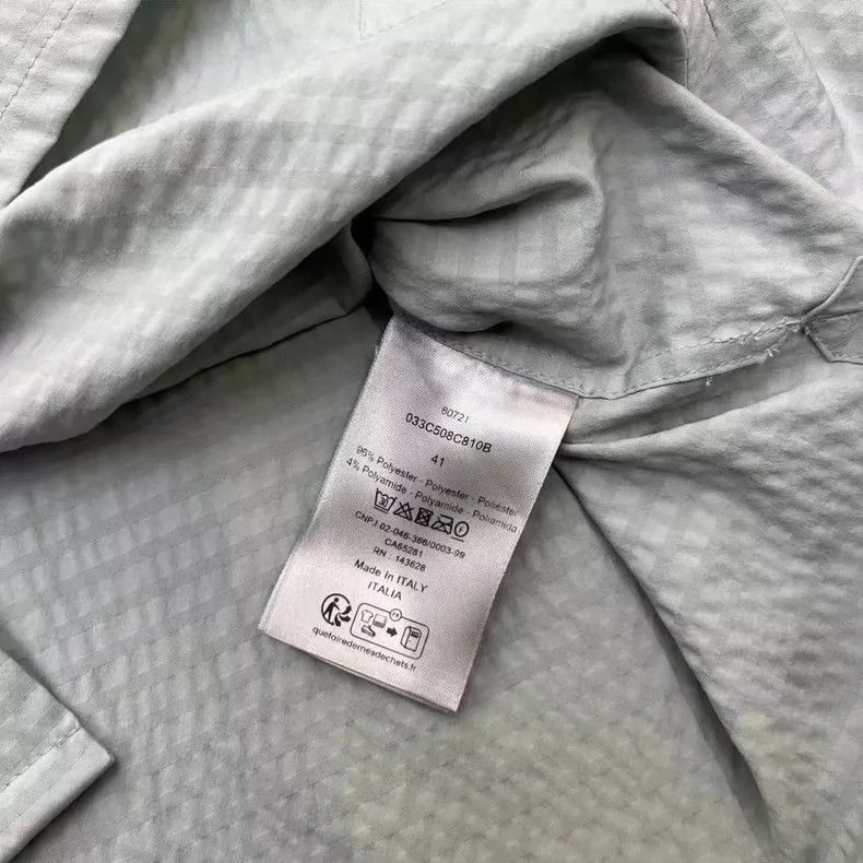 Dior Mint Green Pleated Short Sleeve Shirt-2505 Size US M / EU 48-50 / 2 - 5 Thumbnail