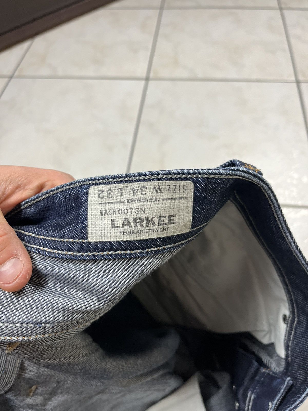 Diesel × Vintage Vintage Diesel larkee waxed y2k distressed denim jeans pants Size US 34 / EU 50 - 17 Thumbnail
