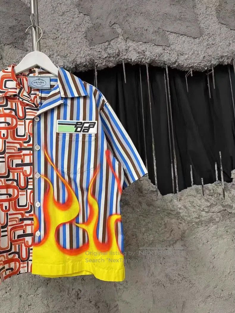 Prada Prada Double match18fw flame stripe stitching short. Size US S / EU 44-46 / 1 - 4 Thumbnail