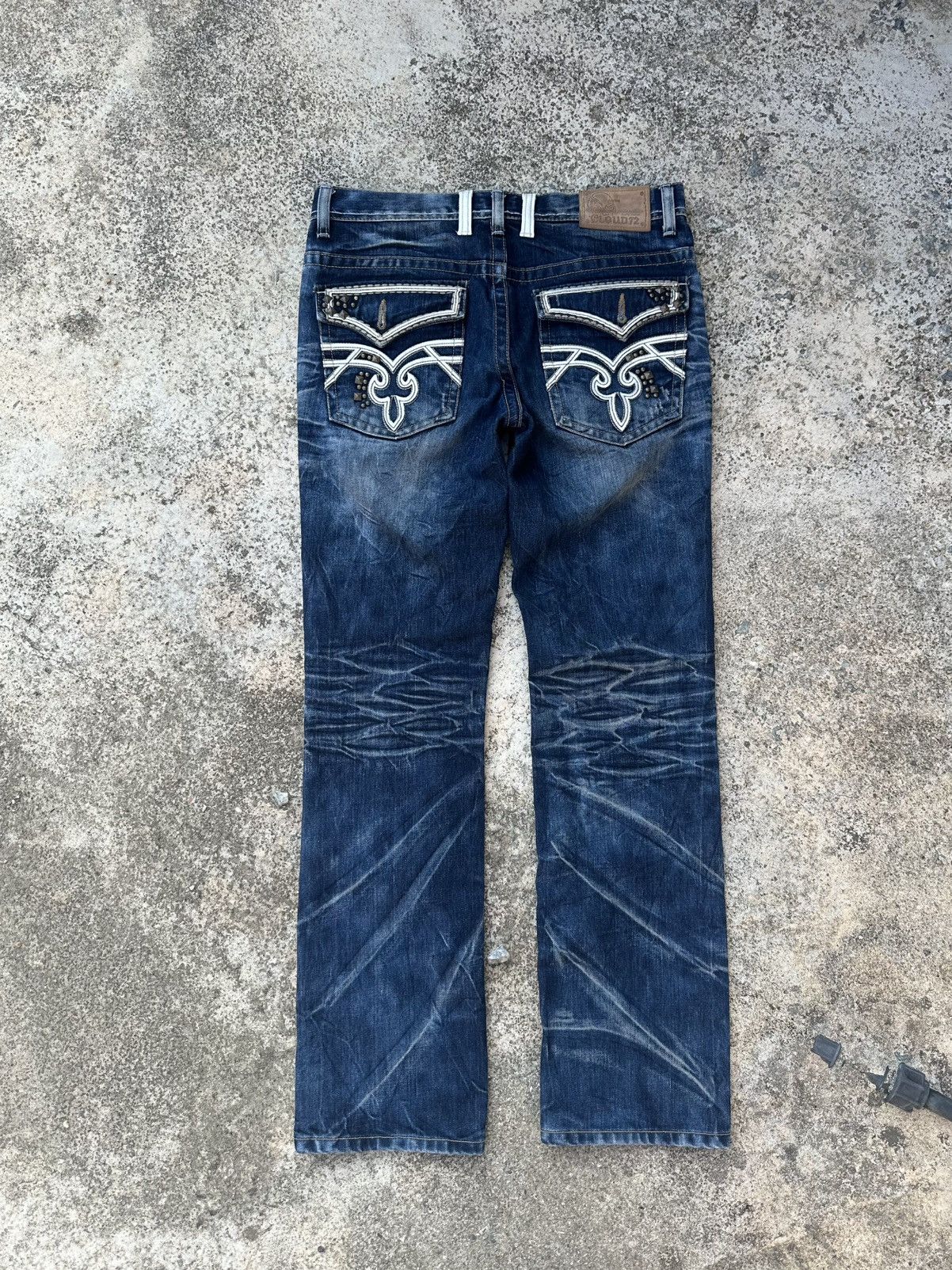 GOSTAR DE FUGA Rare Mud Max Cloud72 Crazy Flares Denim Jeans Size US 34 / EU 50 - 1 Thumbnail