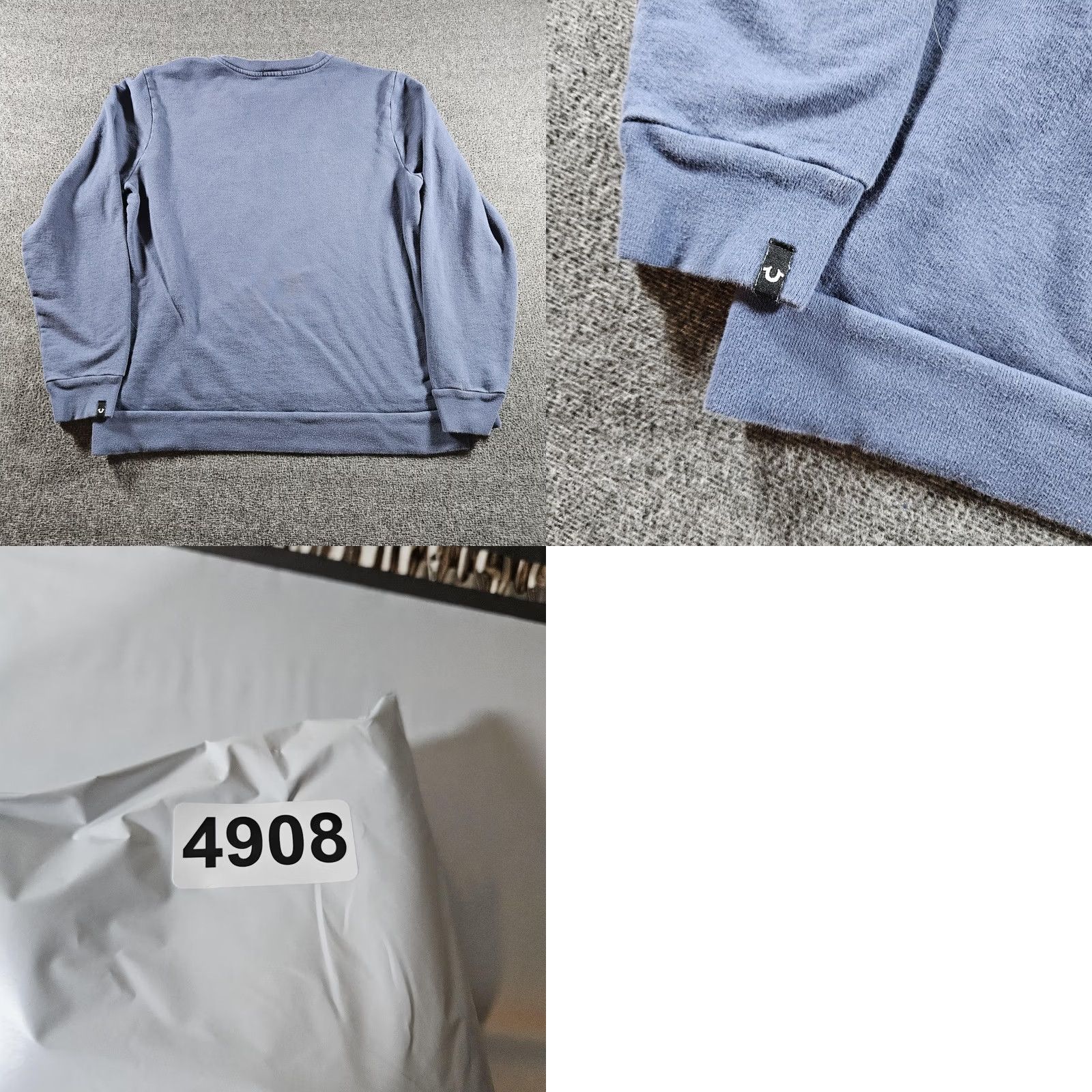 True Religion True Religion Shirt Mens L Blue Sweatshirt Fleece Crewneck RLGN Made USA Size US L / EU 52-54 / 3 - 8 Thumbnail