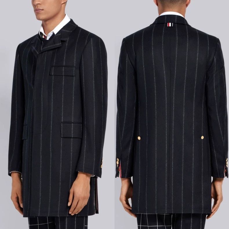 Thom Browne Thom Browne size0 Blue flannel suit and woolen overcoat Size 34S - 7 Thumbnail