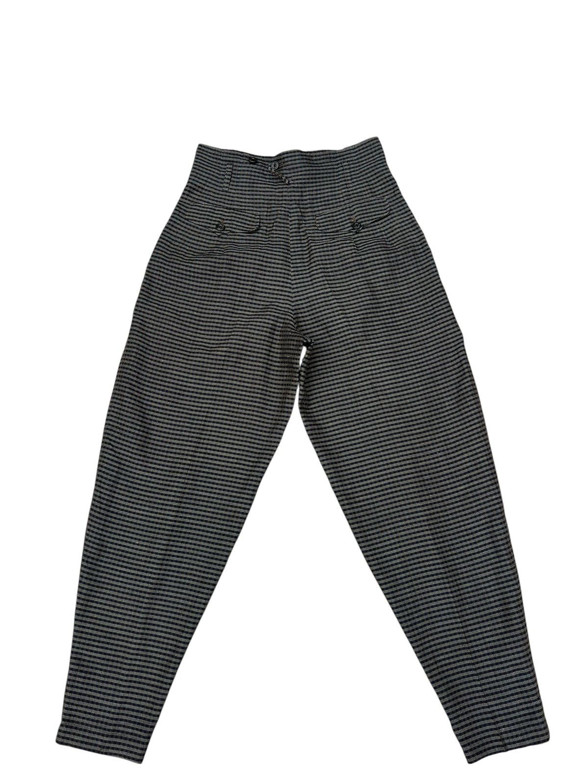 Matsuda 90s Nicole Stripe Linen Silk Jacquard Balloon Trouser Size US 29 - 13 Thumbnail