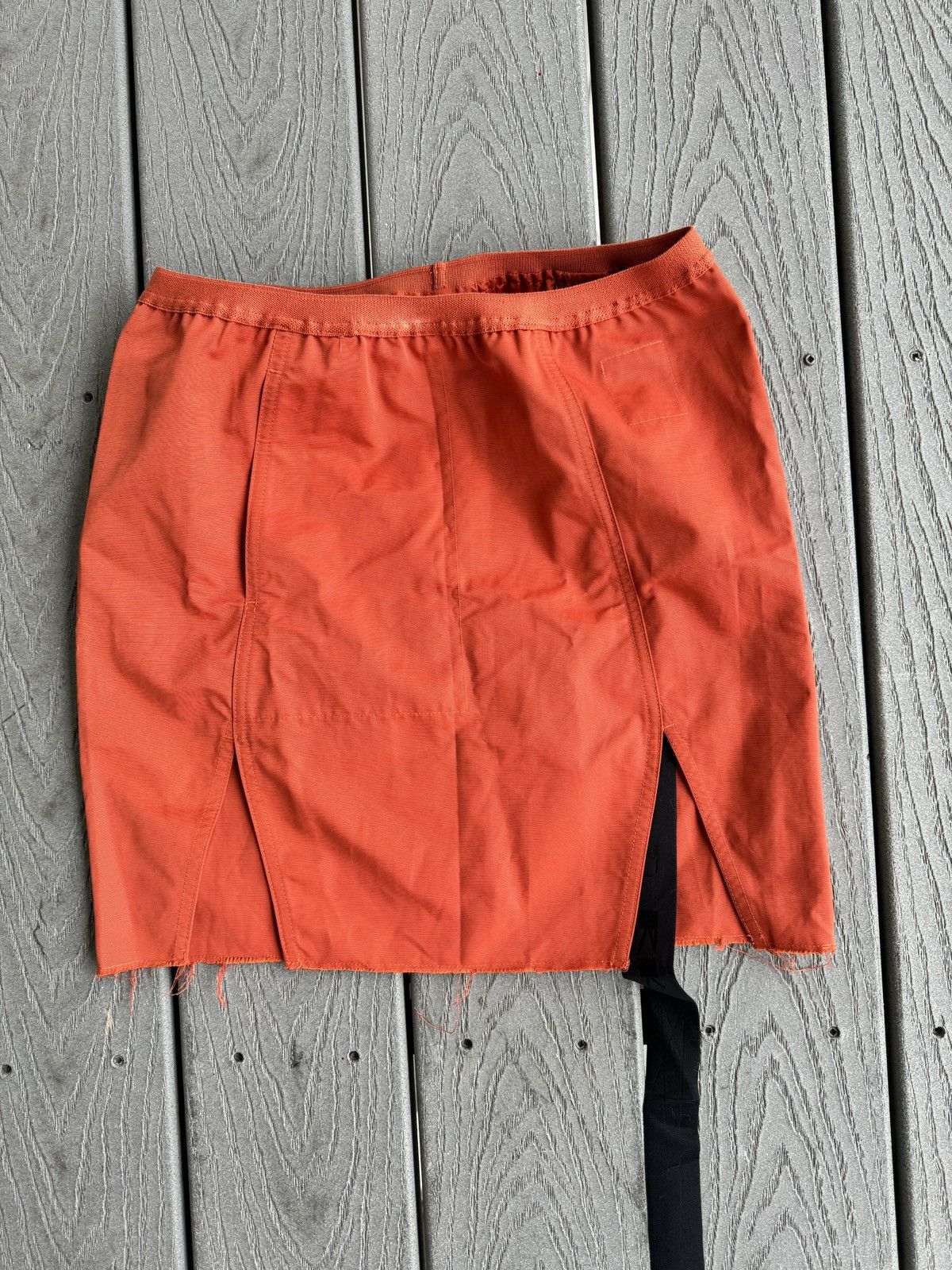 image of Rick Owens Drkshdw Xs Raw-Edge Trim Mini Skirt in Orange, Women's (Size 22)