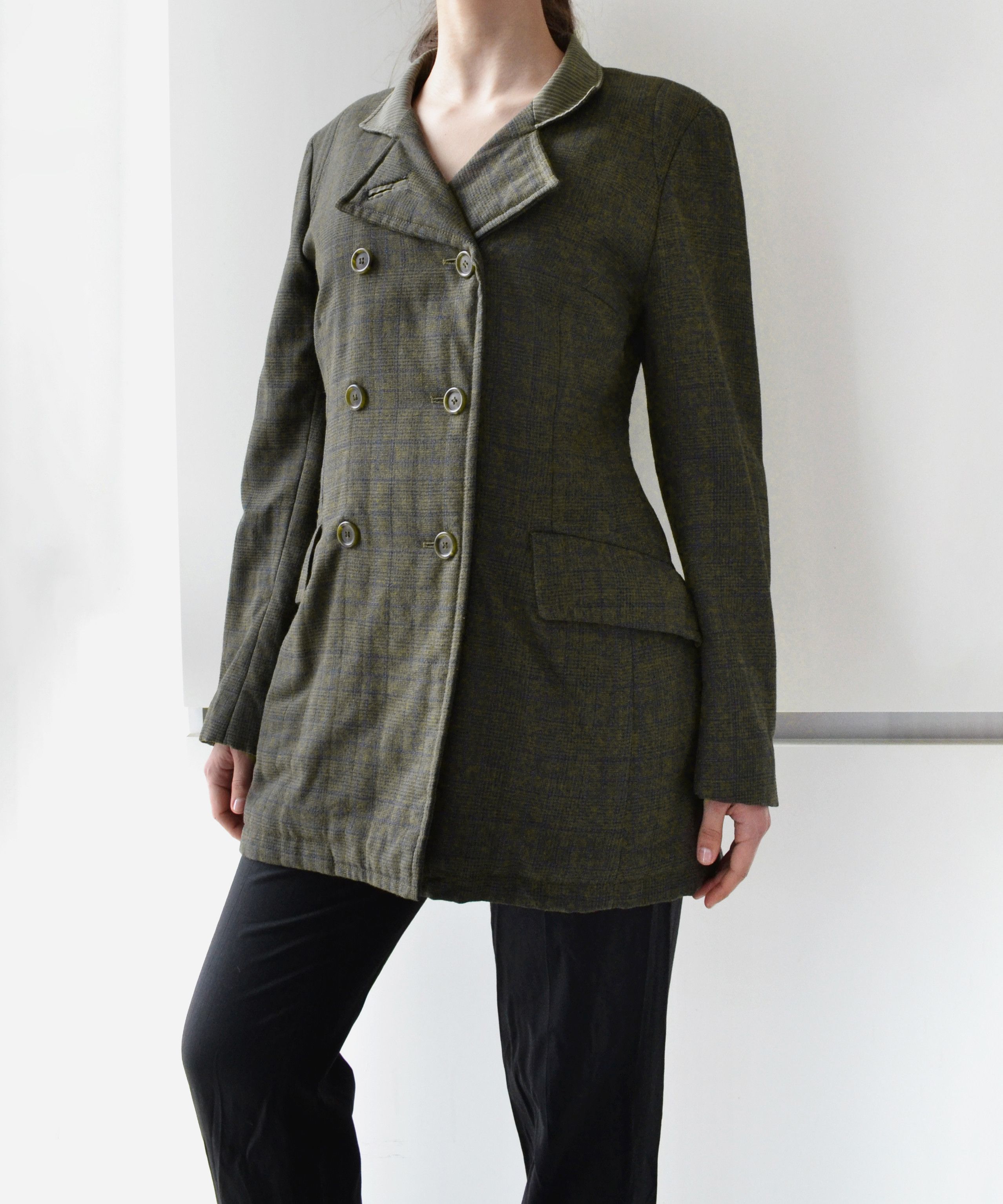 Dries Van Noten 🔴 DRIES VAN NOTEN Coat Heavy Jacket Checkered Green Size 40 Size S / US 4 / IT 40 - 1 Thumbnail