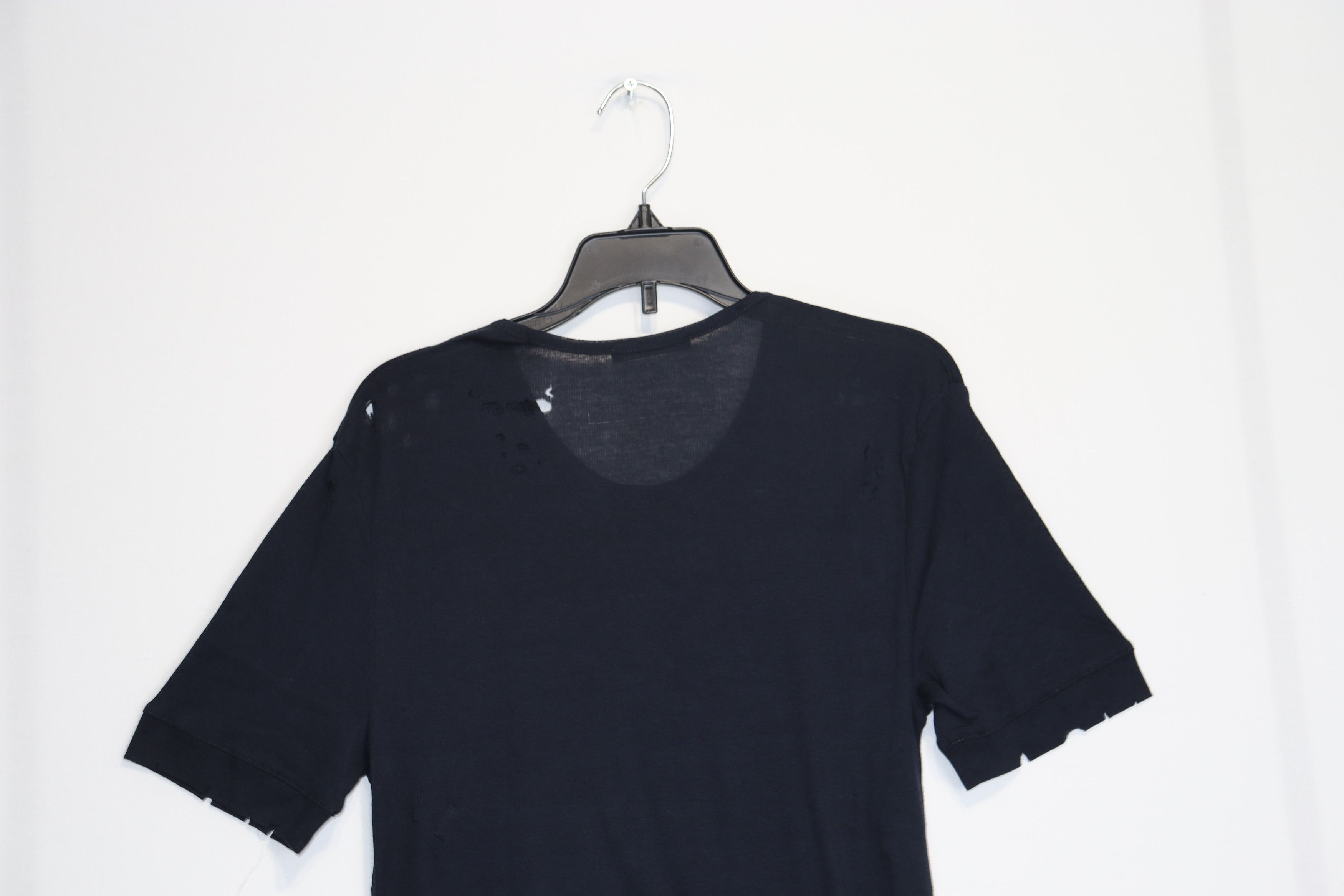 Balmain o1rshd1 Long-Sleeve Distressed T-Shirt in Dark Blue Size US M / EU 48-50 / 2 - 7 Thumbnail