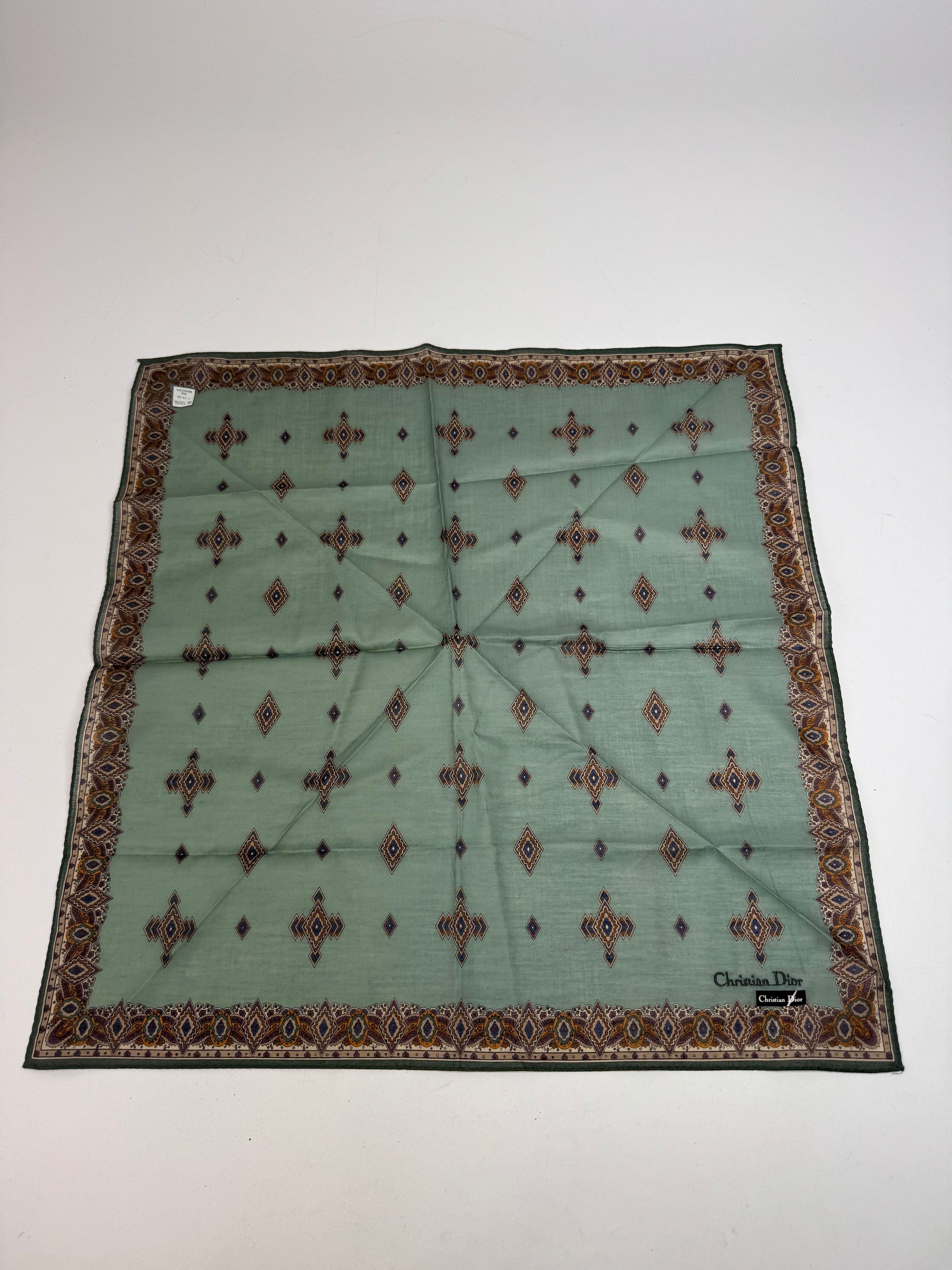 Dior Vintage Scarf Green Gold Size ONE SIZE - 1 Thumbnail