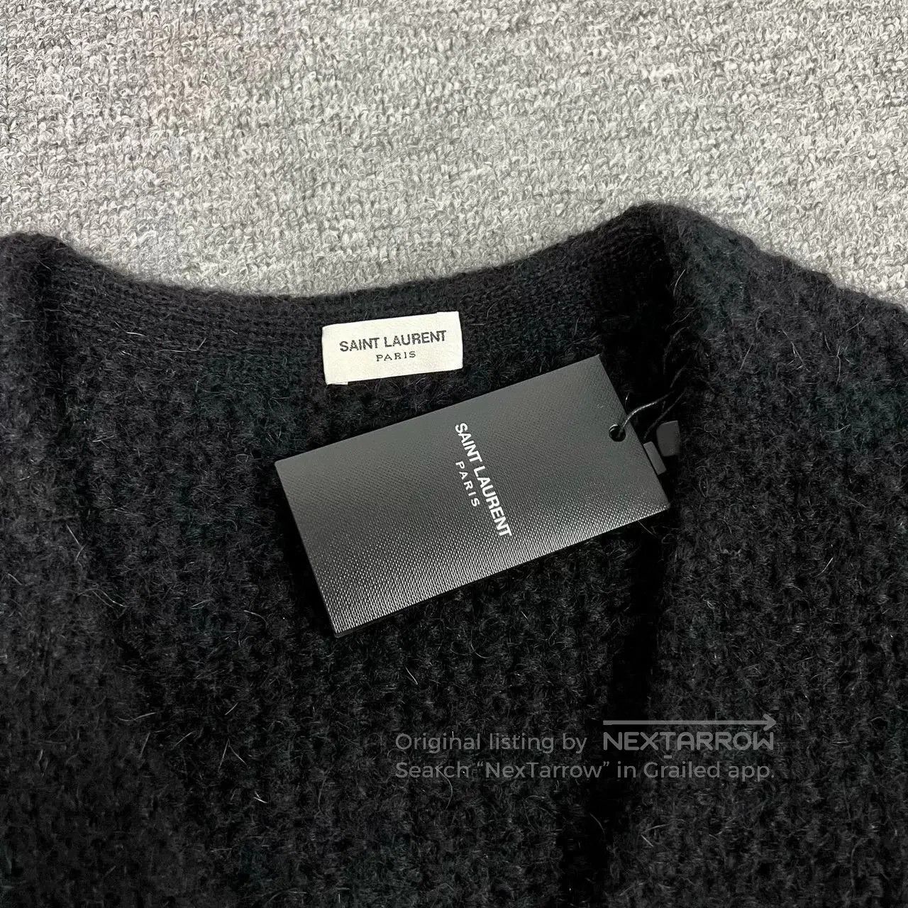 Saint Laurent Paris Saint Laurent Rainbow Sleeve Black Knit Cardigan XS. Size XS / US 0-2 / IT 36-38 - 2 Thumbnail