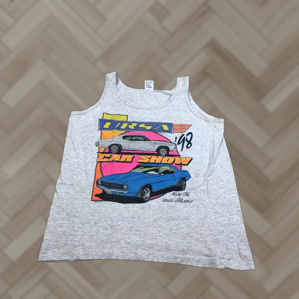 Anvil VINTAGE 1998 Ursa Car Show Tank Top Women L Gray Muscle Car Outlaw Tee 90s 11185 Size L / US 10 / IT 46 - 1 Thumbnail
