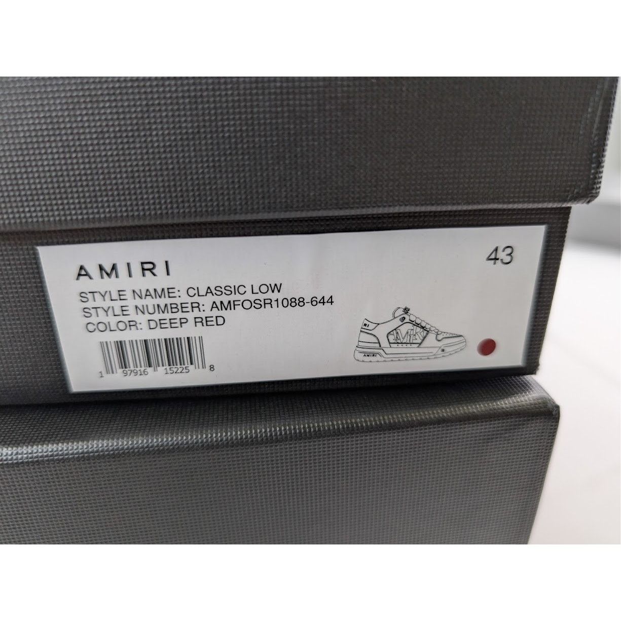 Amiri o1rshd1 Classic Low-Top Sneakers in Deep Red Size US 10 / EU 43 - 21 Thumbnail