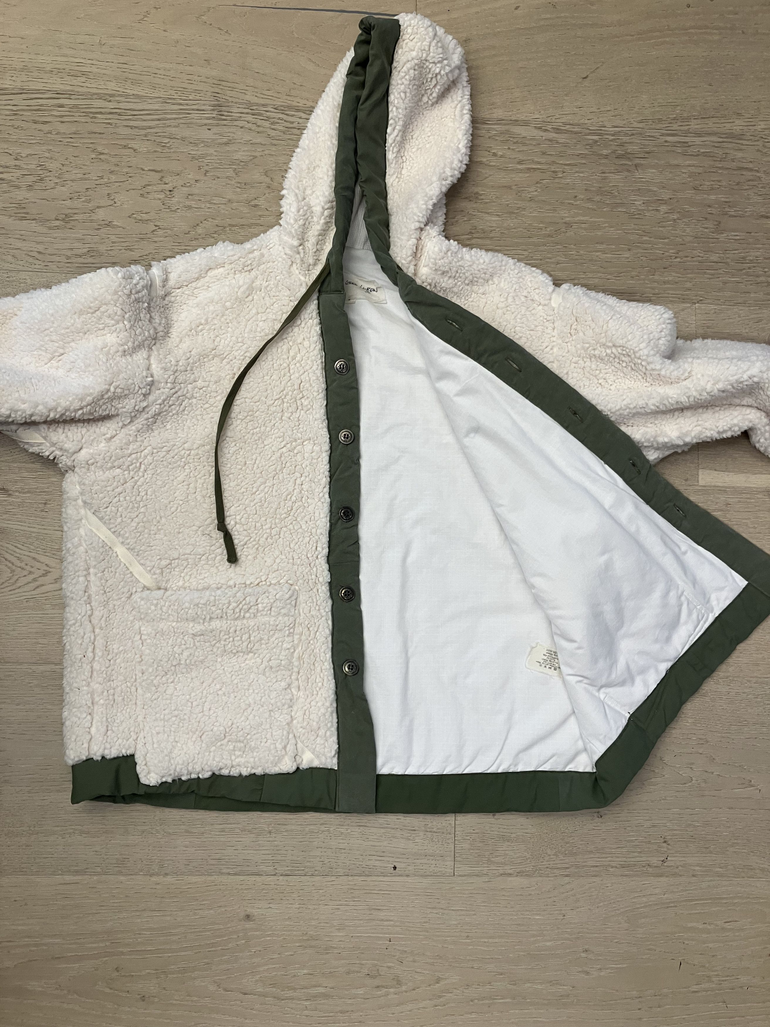 Greg Lauren $2950 NWT Greg Lauren Ivory Sherpa Hooded Boxy XXL (Size 5 Size US XXL / EU 58 / 5 - 8 Thumbnail
