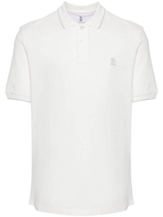Brunello Cucinelli BRUNELLO CUCINELLI Men Polo Shirts ME8549779G CC984 White Size US M / EU 48-50 / 2 - 1 Thumbnail