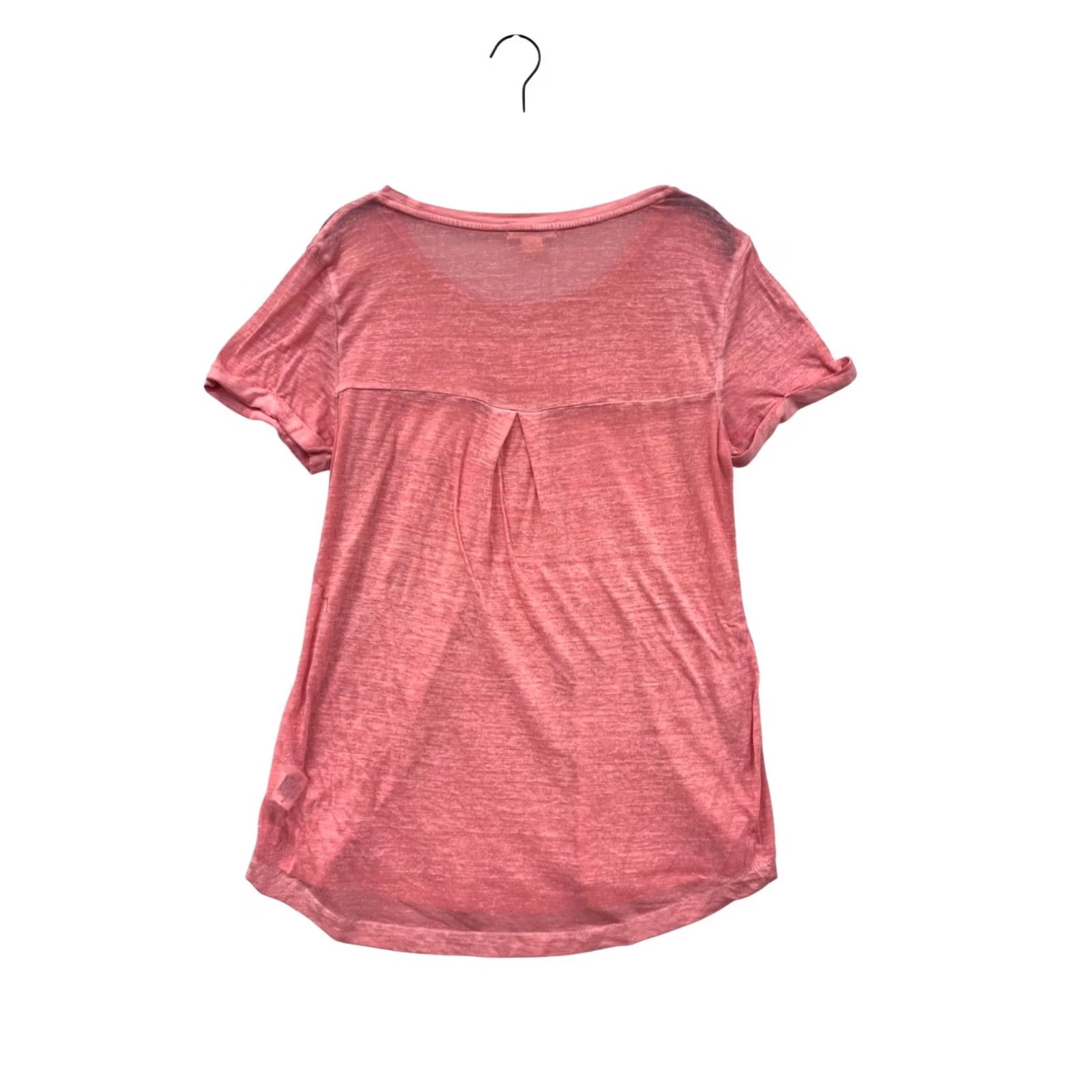 Style & Co Style & Co Shirt Womens S Pink Short Sleeve Sheer Pocket Size S / US 4 / IT 40 - 2 Thumbnail