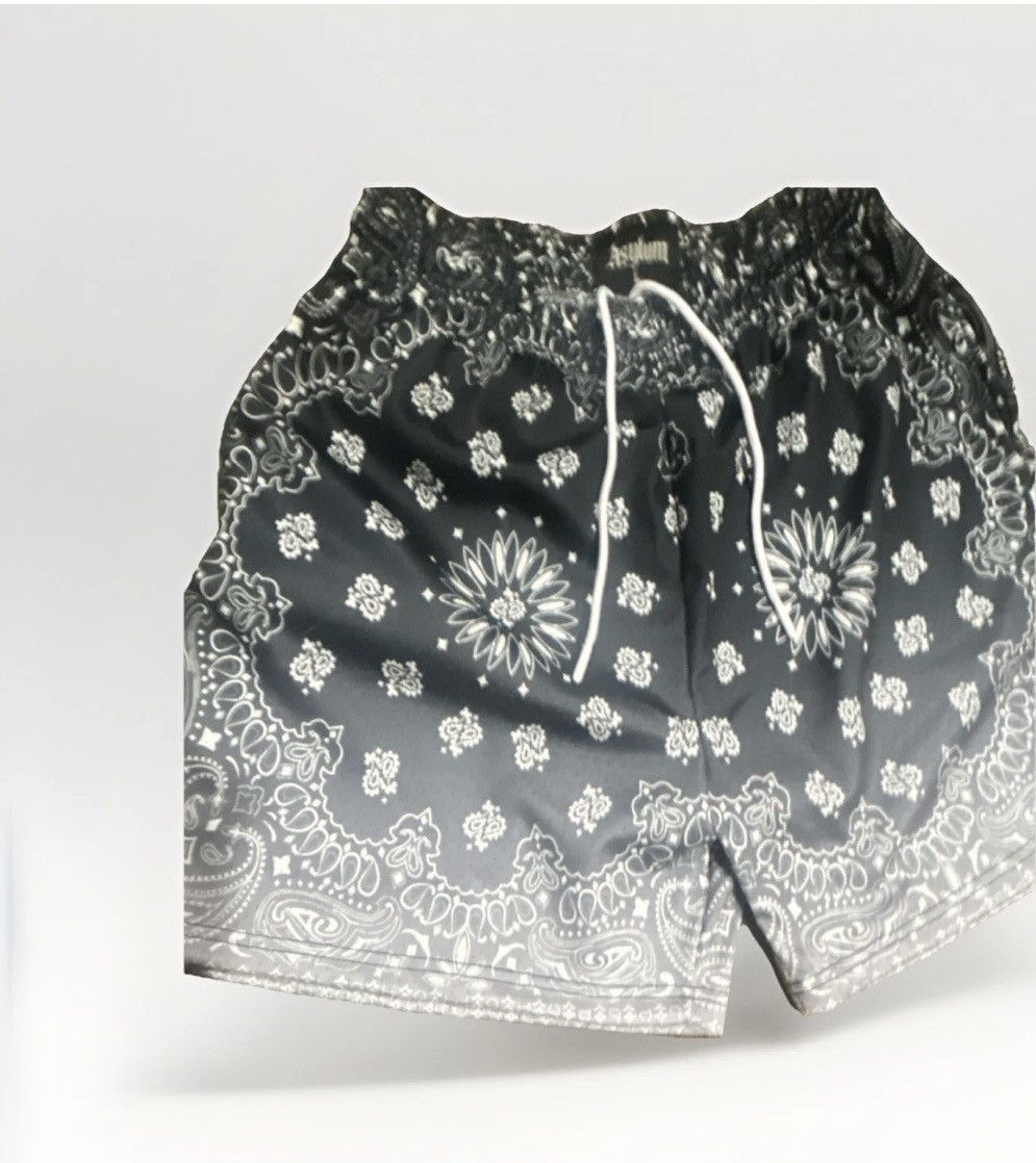 Other Asylum Co. Black Paisley Bandana Satin Mesh Shorts Size US 34 / EU 50 - 7 Thumbnail