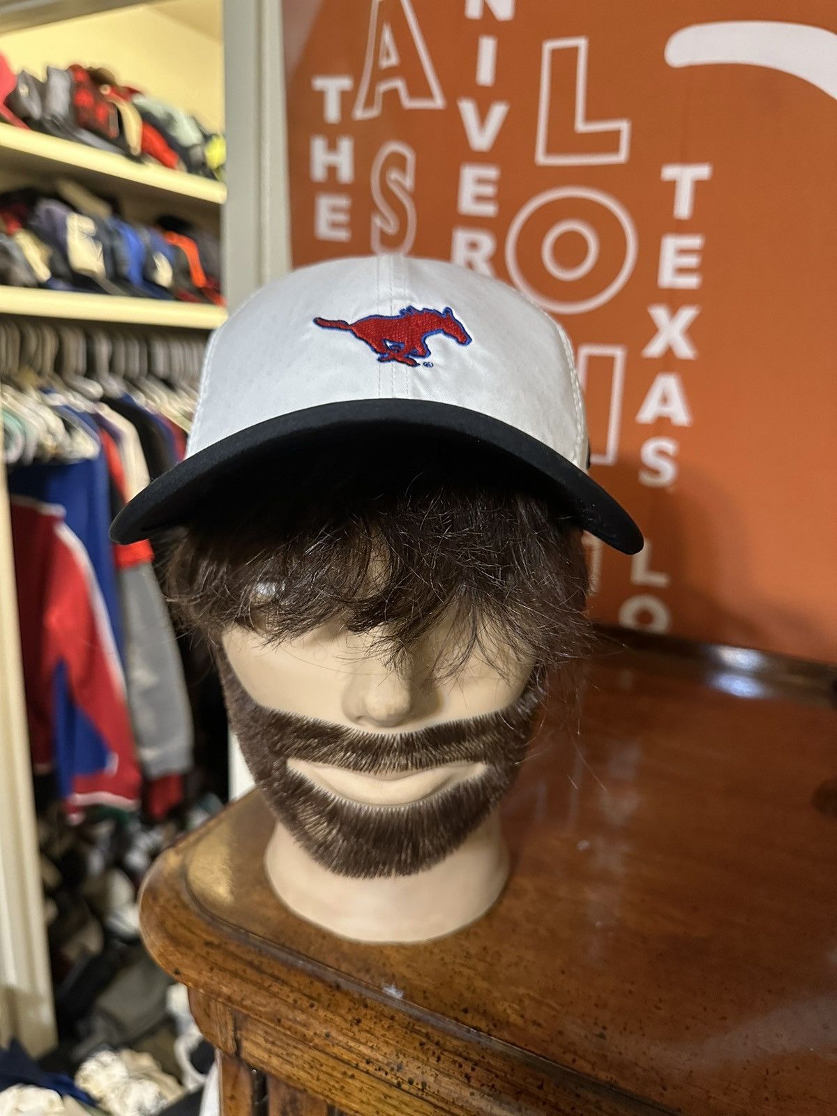 NCAA × Vintage Vintage Nike NCAA Mustang “triple white” hat 00s Size ONE SIZE - 1 Thumbnail