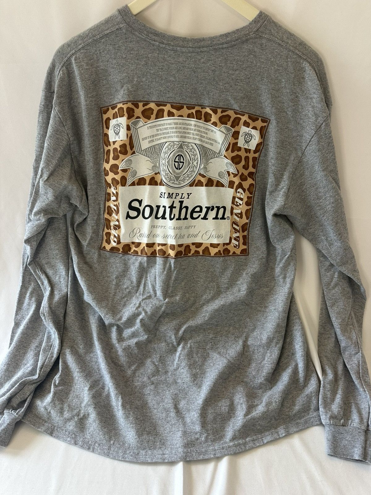Other Simply Southern Shirt Women L Gray Long Sleeve Raised On Size L / US 10 / IT 46 - 1 Thumbnail