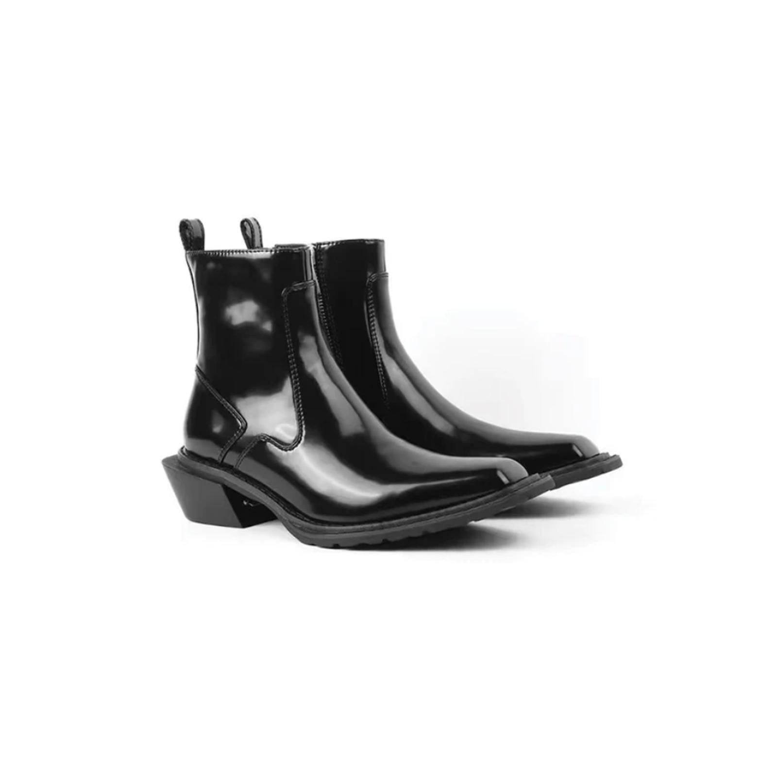 Leather Patent Leather Motorcycle Boots Size US 9 / EU 42 - 3 Thumbnail