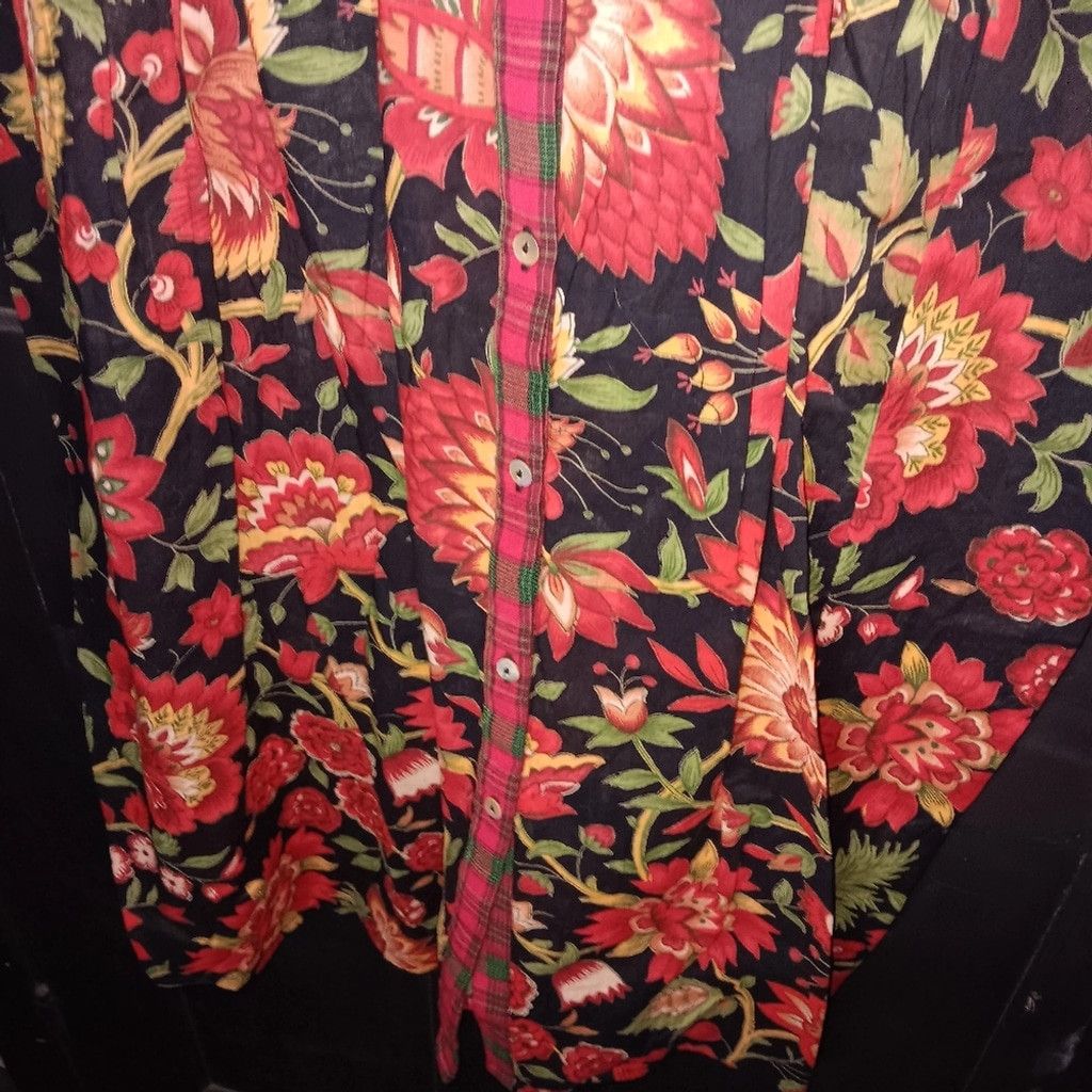J. Peterman J.Peterman floral plaid trim dress, Size M, nwot Size XL / US 12-14 / IT 48-50 - 6 Thumbnail