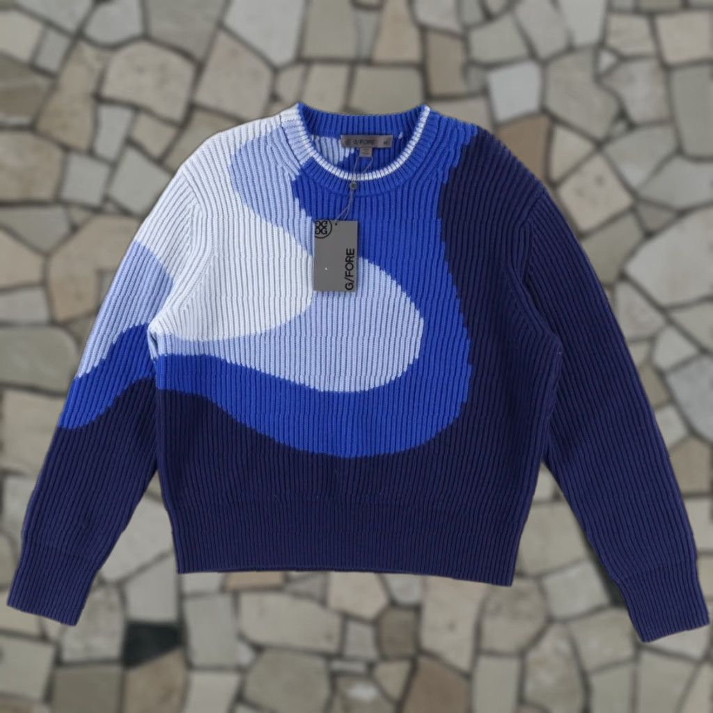 G/FORE G/Fore Big Swirl Wool Stretch Colorblock Sweater Space Women's M Shirt Size M / US 6-8 / IT 42-44 - 1 Thumbnail