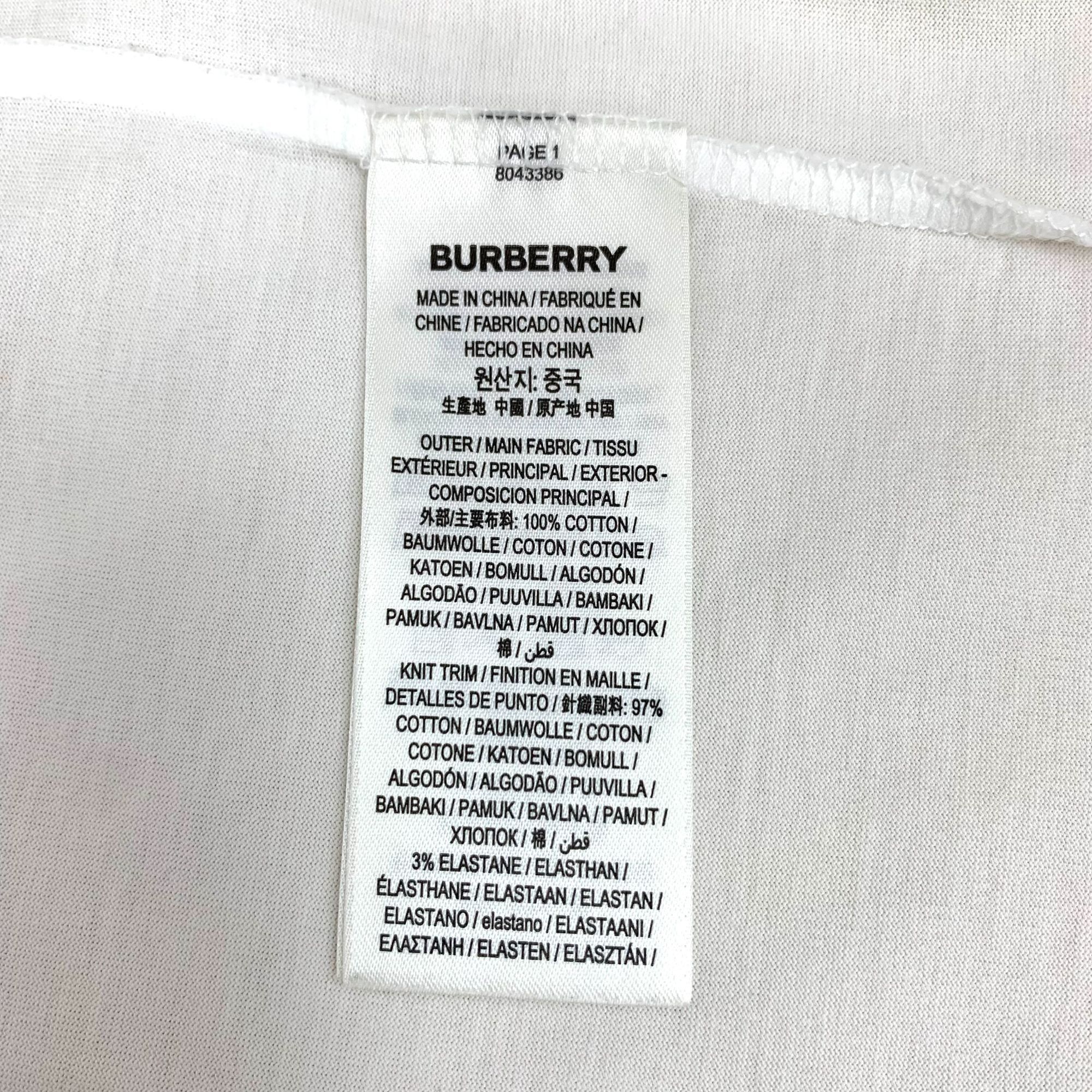 Burberry BURBERRY White Cotton T-Shirt With Nova Check Pocket Size M Size US M / EU 48-50 / 2 - 4 Thumbnail