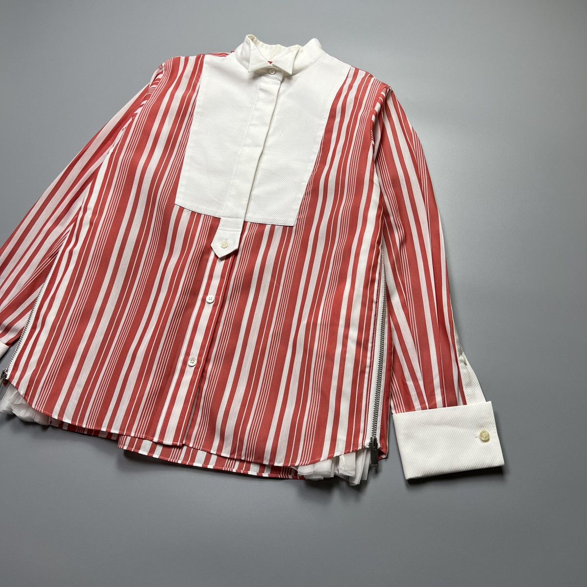 Designer × Japanese Brand × Sacai Sacai - Bib Zip Gusset Pleated - Longsleeve Size XS / US 0-2 / IT 36-38 - 4 Thumbnail