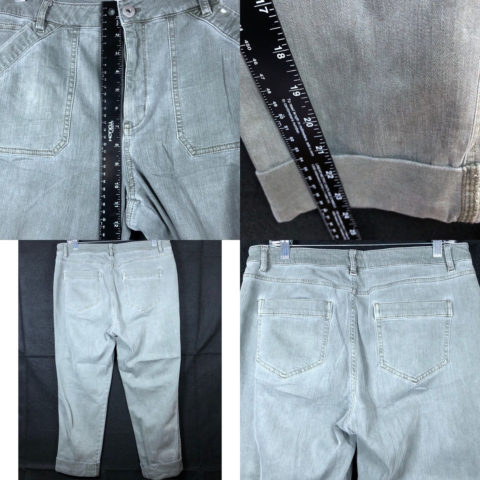 Vintage J Jill Jeans Green Denim Petite High Rise Straight Leg Stretch 14P Women’s Jeans Size 24" / US 00 / IT 34 - 8 Thumbnail
