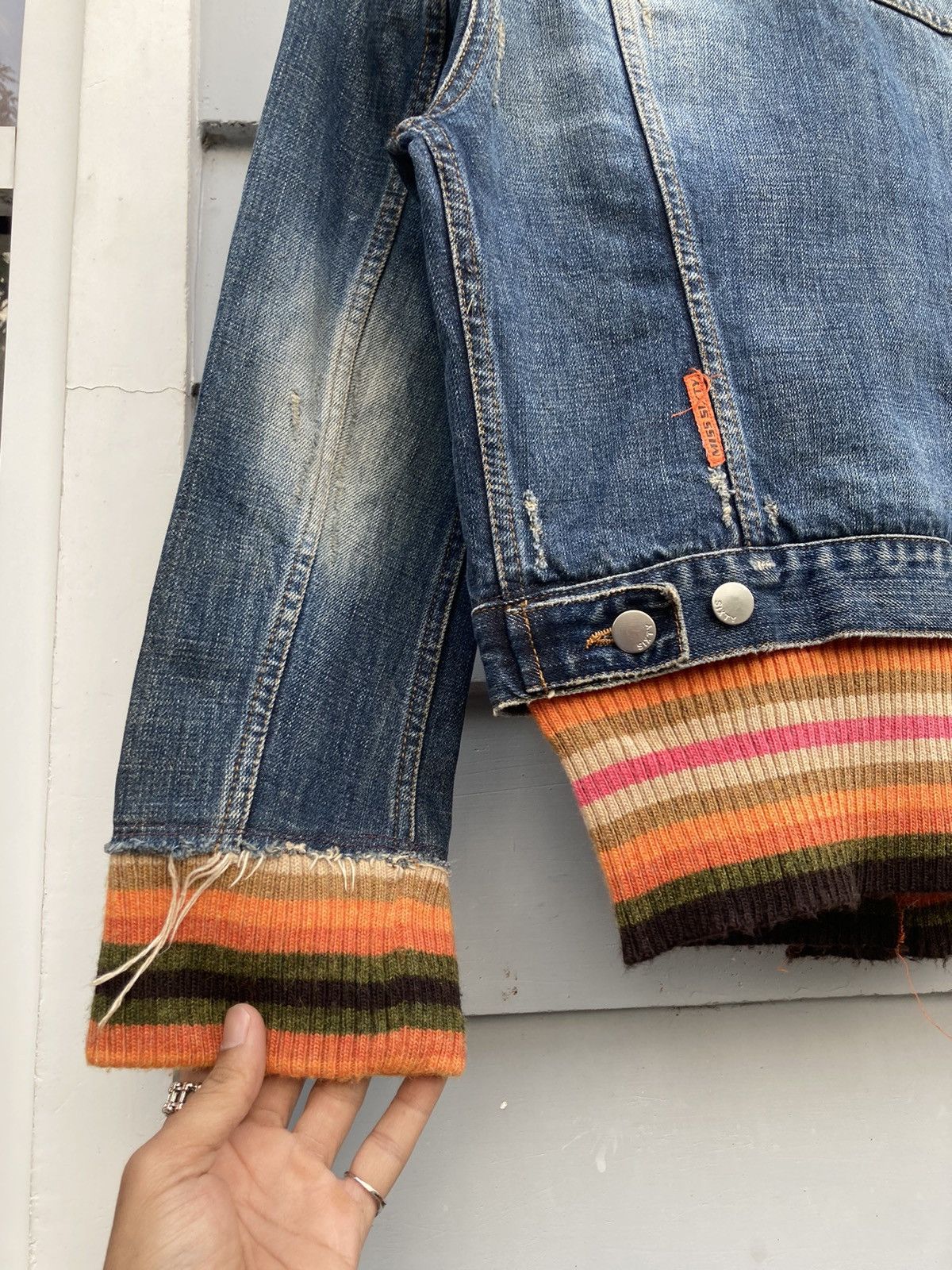 Miss Sixty Miss Sixty 2000’s Italy Denim Distressed Faded Knit Details Size M / US 6-8 / IT 42-44 - 15 Thumbnail