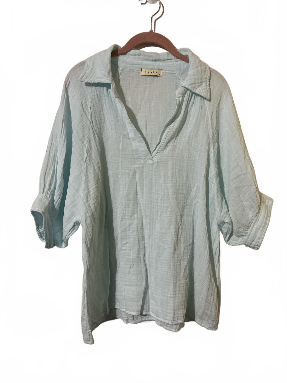 Other Stark X Gause Light Blue Casual Cotton Shirt 3/4 Sleeves M Size M / US 6-8 / IT 42-44 - 2 Thumbnail