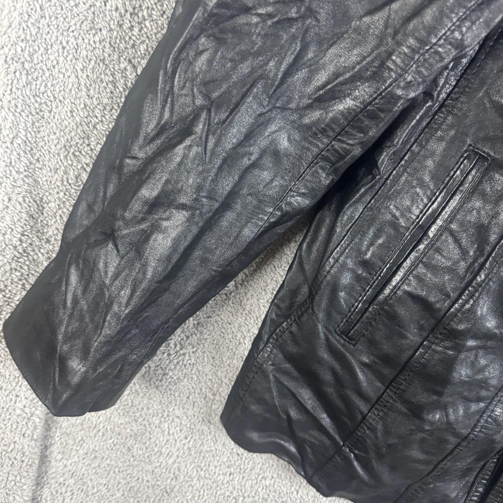House of CB VINTAGE Wilson's House Of Suede And Leather Jacket Womens M Black Button Size M / US 6-8 / IT 42-44 - 2 Thumbnail