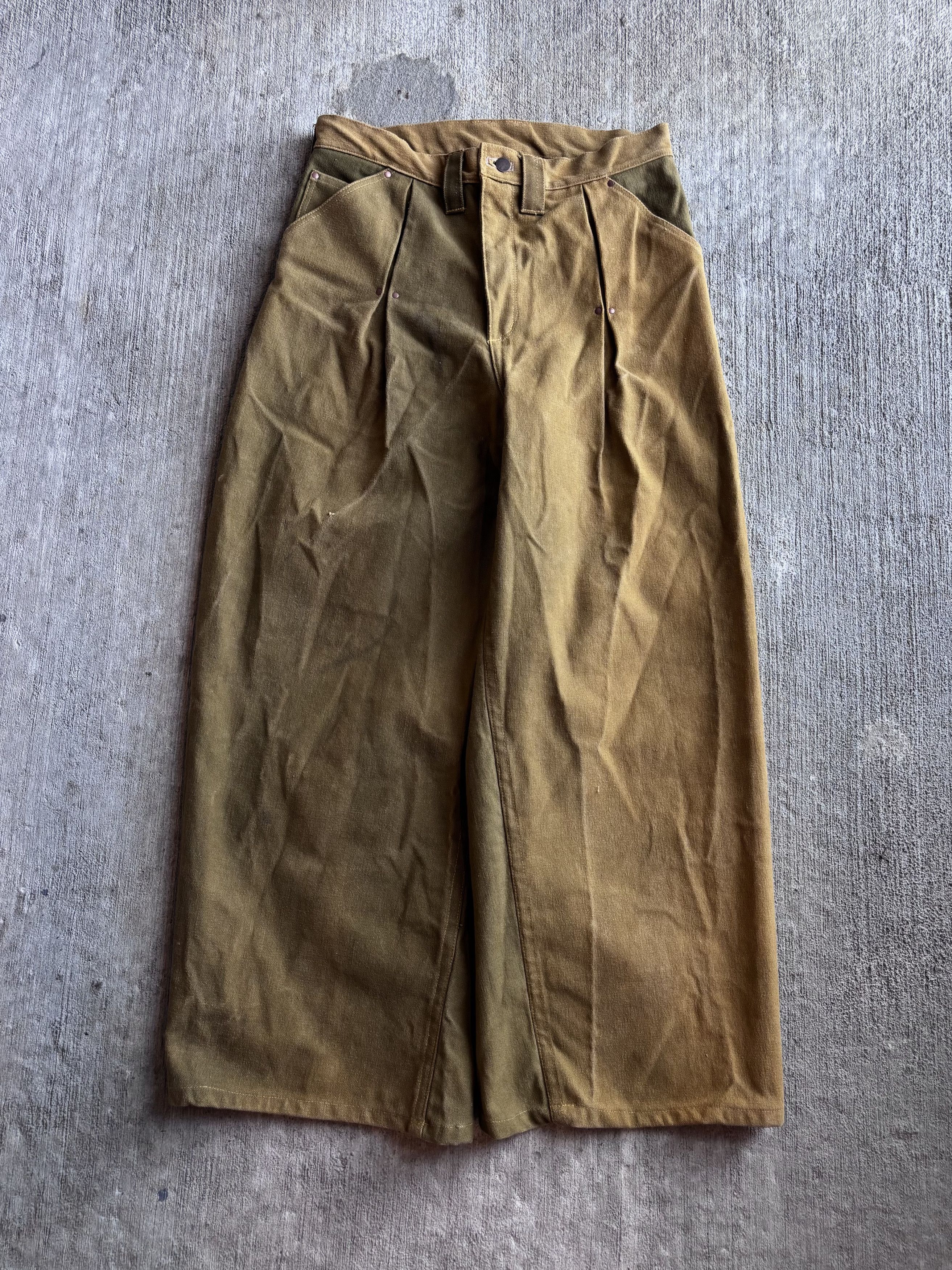 Other 1:1 Pleated Duck Canvas Barrel Leg Pants By David Turner Size US 32 / EU 48 - 1 Thumbnail