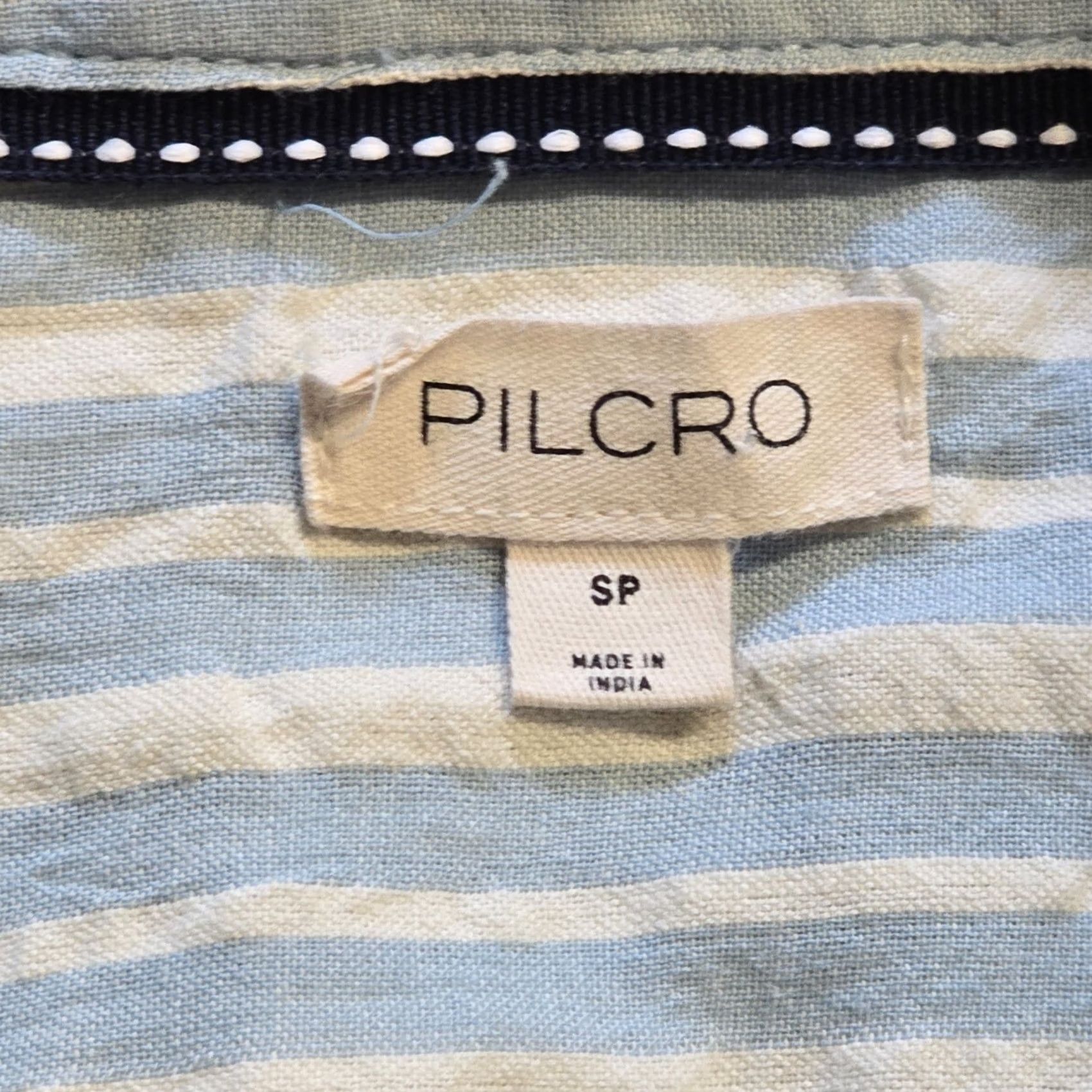Anthropologie Pilcro Top Womens Size Small Blue Striped Button Long Sleeve Blouse Size S / US 4 / IT 40 - 3 Thumbnail