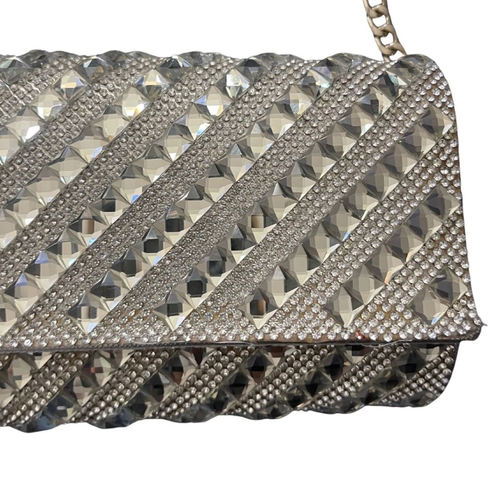 Other Starlet Chain Strap Bag Silver Rhinestone Faux Pearl Purse Size ONE SIZE - 2 Thumbnail