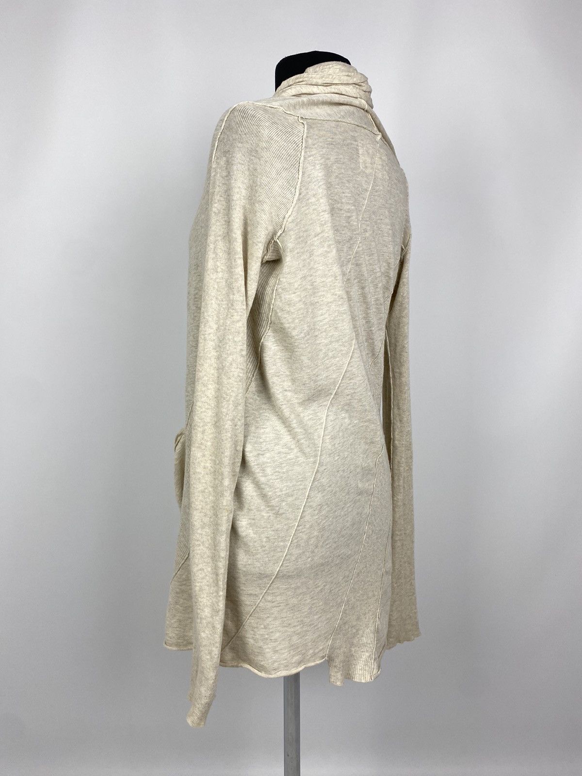 Allsaints Allsaints Cerulean Oatmeal Cotton Asymmetric Cardigan Size L / US 10 / IT 46 - 3 Thumbnail