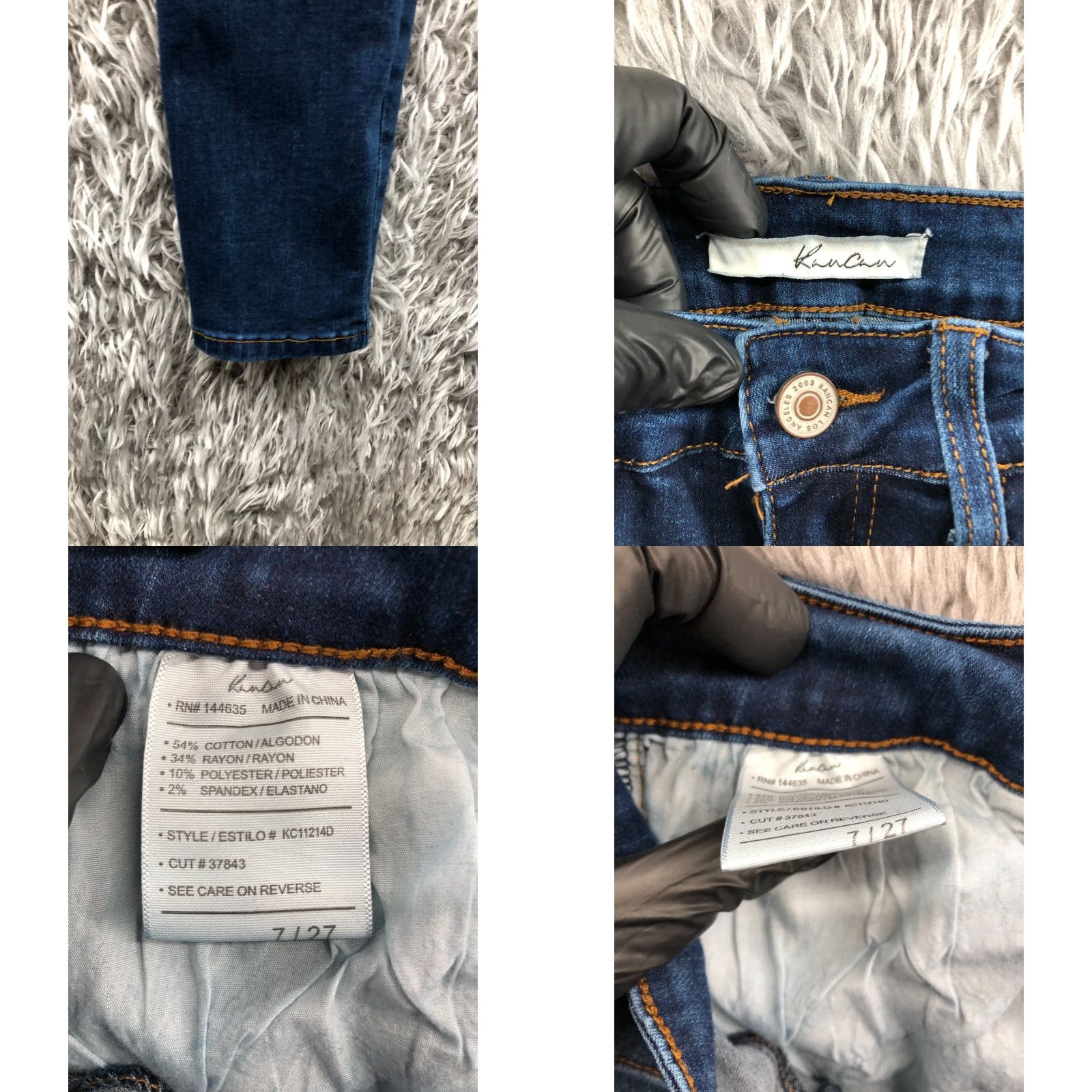 Vintage KanCan Skinny Jeans Women Juniors Size 7 Wash Blue Denim 5-Pocket Zip Button Mid Rise Inseam 29 in Sl Beige? Size 28" / US 6 / IT 42 - 8 Thumbnail