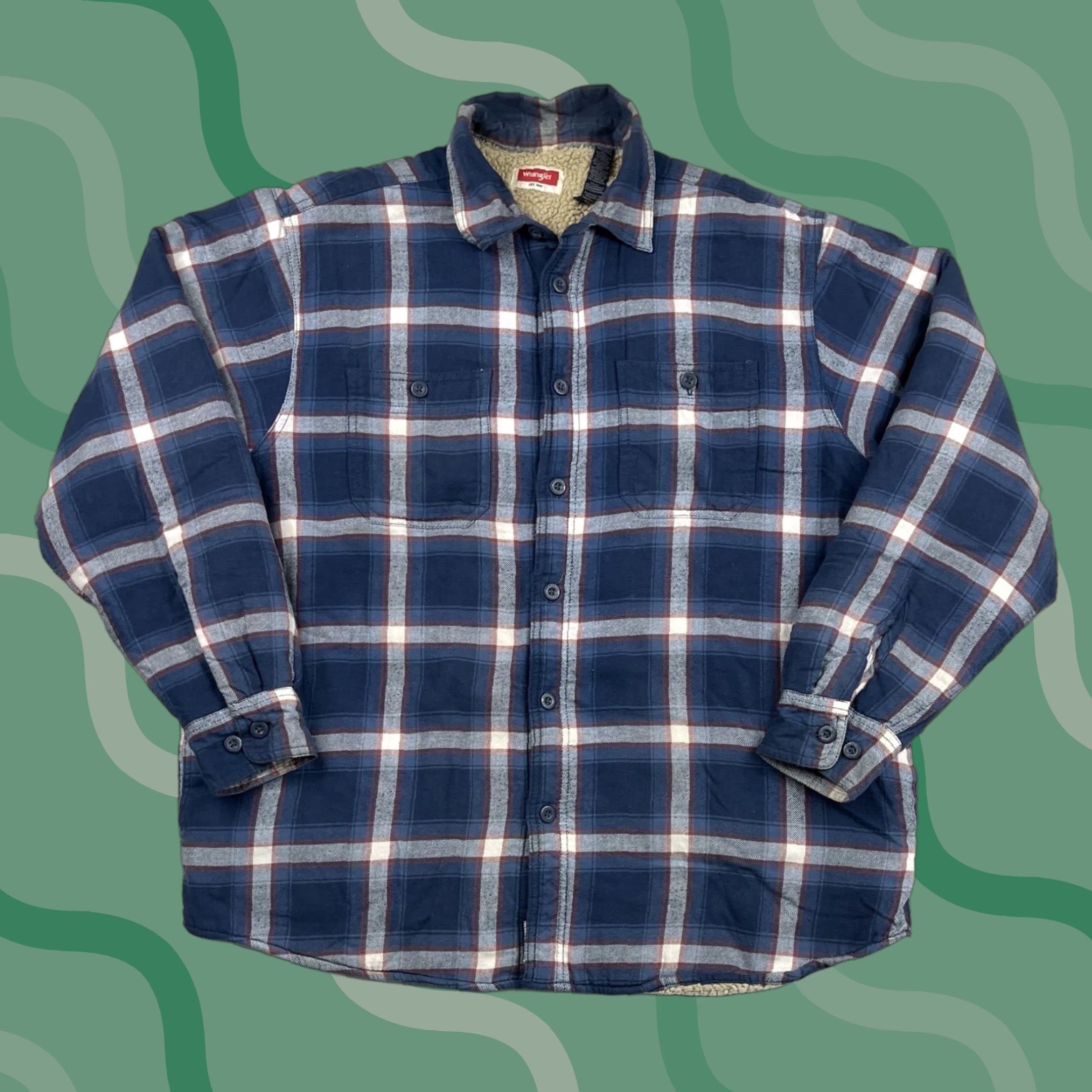 Wrangler Wrangler Jacket Shirt Men L Flannel Plaid Sherpa Lined Button Up Multicolor 90s Outdoor Workwear Mens Size US L / EU 52-54 / 3 - 1 Thumbnail