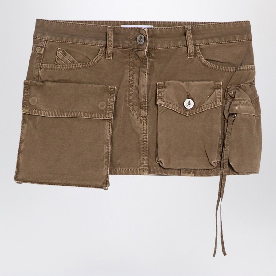 The Attico o1d2blof1024 Cargo Mini Skirt In Brown Size 26" / US 2 / IT 38 - 1 Thumbnail