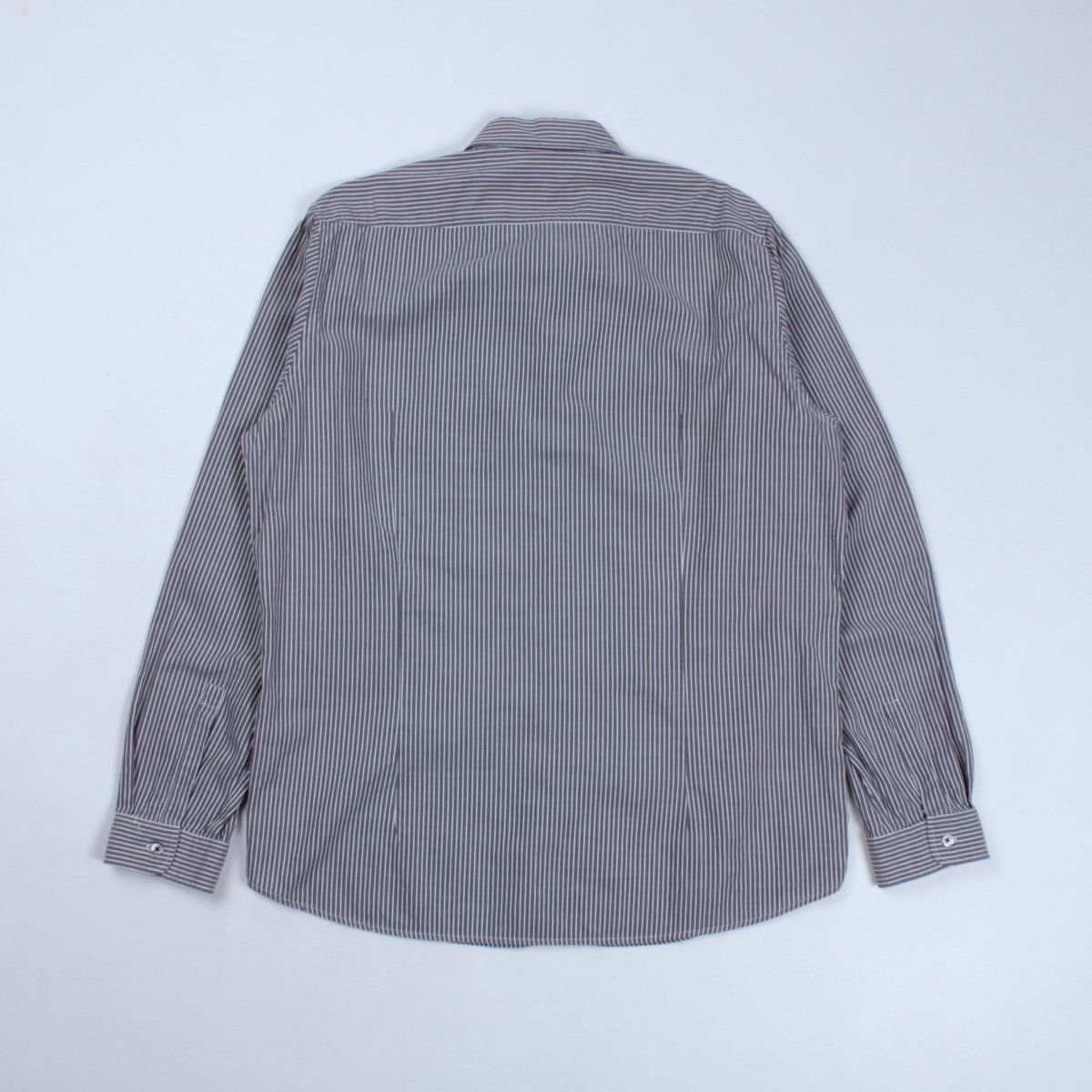 Designer × Hugo Boss HUGO BOSS Lorenzo Striped Gray White Shirt Dress Casual Size US L / EU 52-54 / 3 - 14 Thumbnail