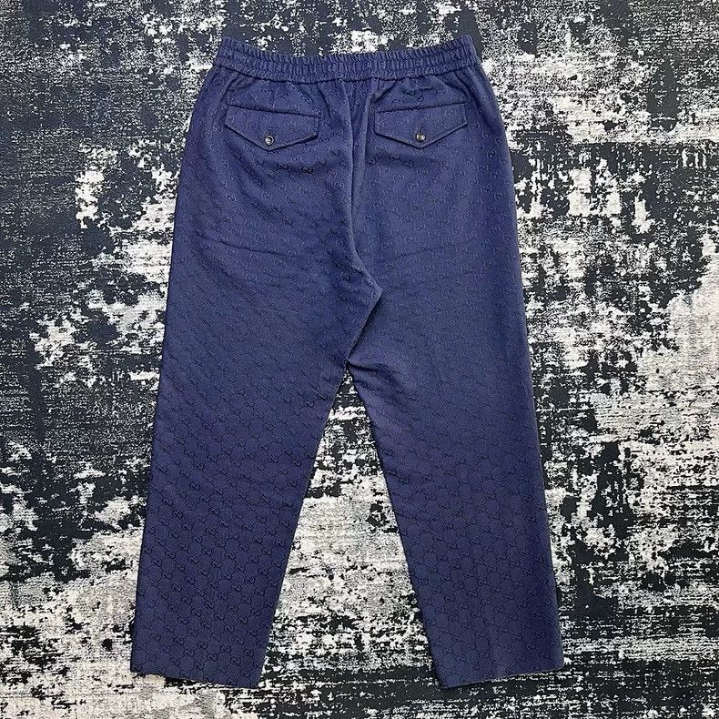 Gucci Gucci Dark blue double G full print logo straight loose ca Size US 36 / EU 52 - 4 Thumbnail