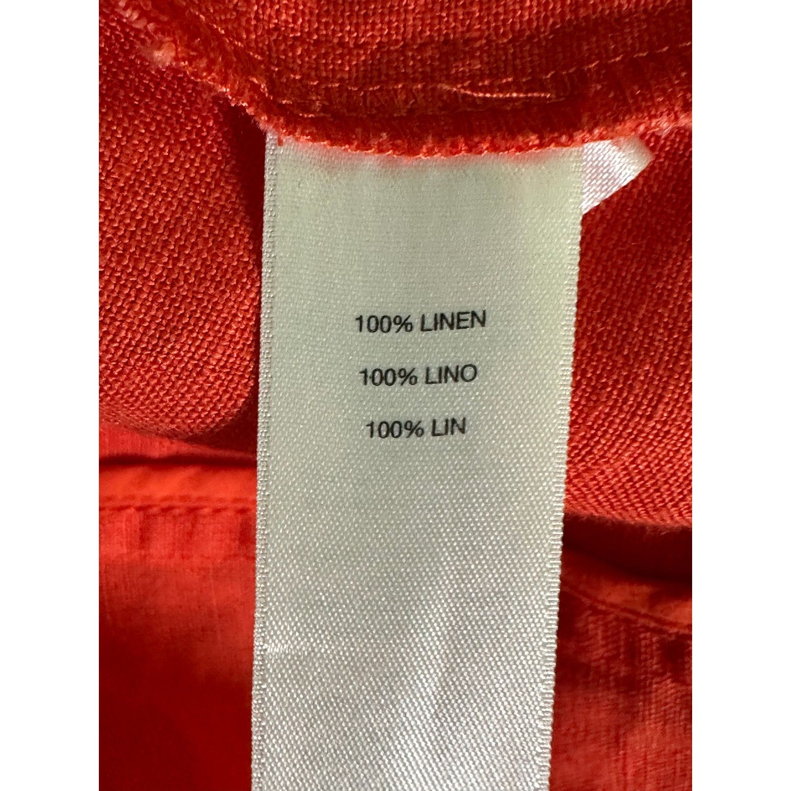 Chicos Chico’s orange linen open front moto jacket size 2 - large Size L / US 10 / IT 46 - 4 Thumbnail