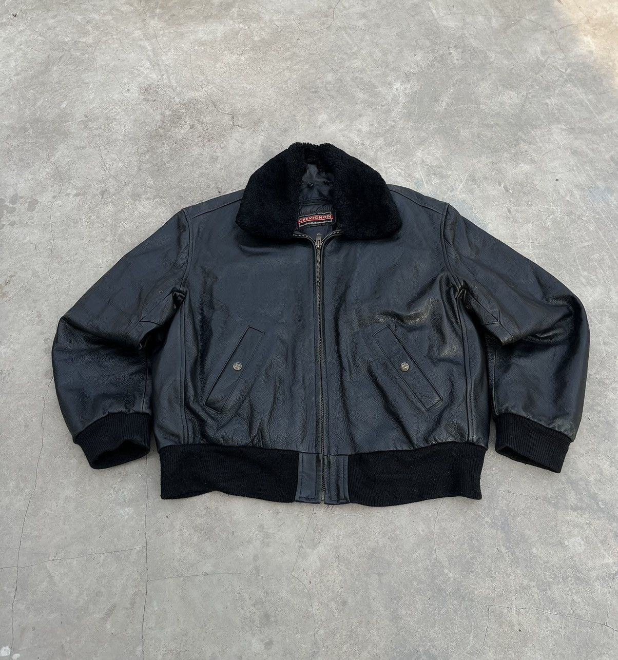 Chevignon VINTAGE CHEVIGNON LEATHER JACKET Size US XL / EU 56 / 4 - 2 Thumbnail