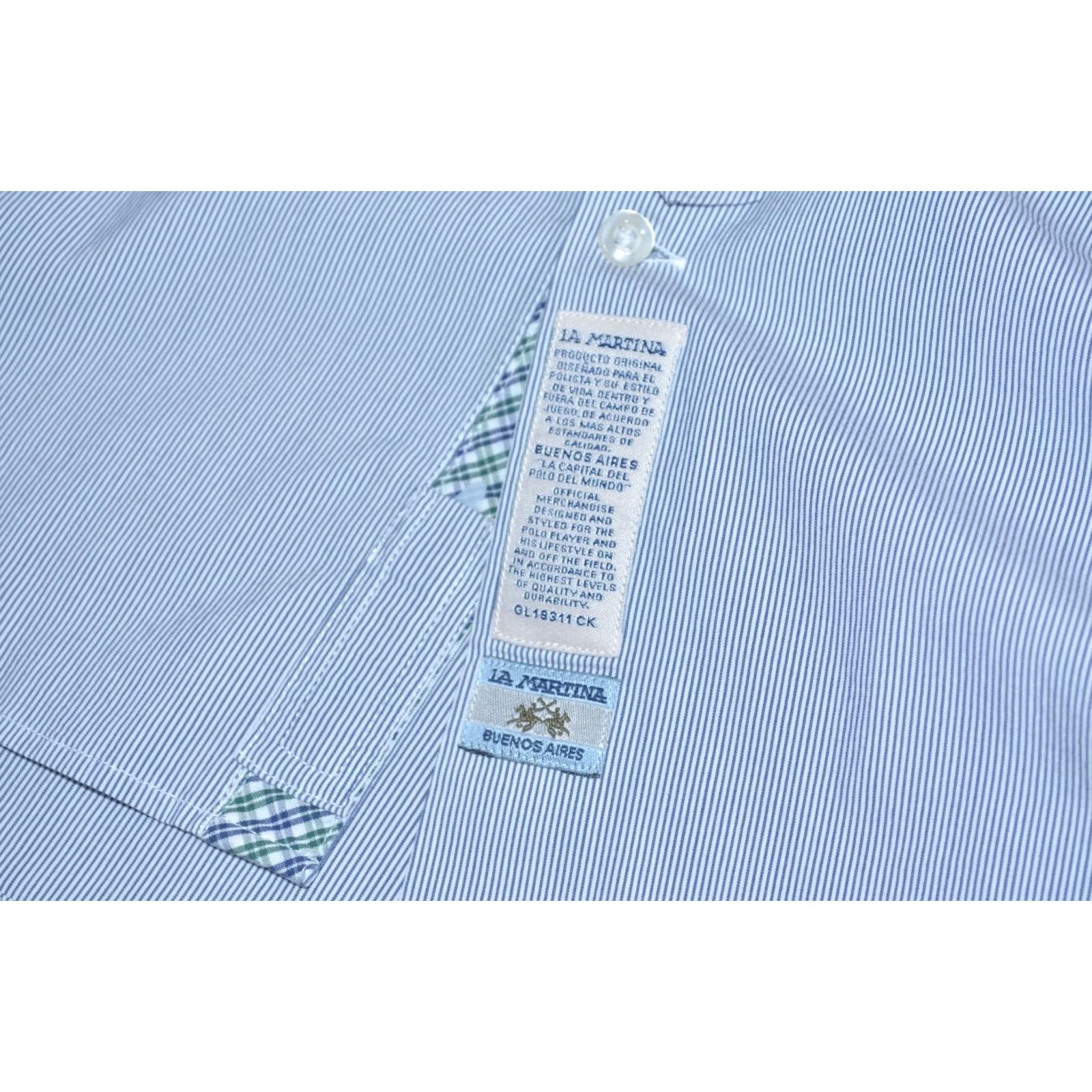 La Martina La Martina Blue Pinstripe Slim Fit Shirt Men XS S Regular Long Sleeve Button-Up Casual Knit? Size US S / EU 44-46 / 1 - 6 Thumbnail